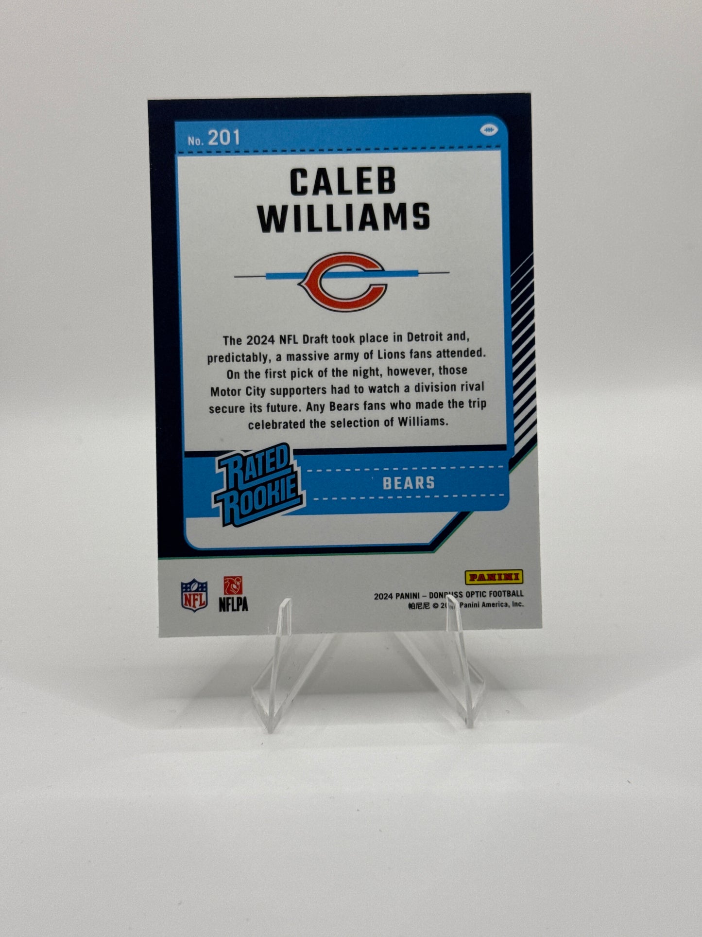 Caleb Williams Rated Rookie #201 2024 Panini - Donruss Optic Football