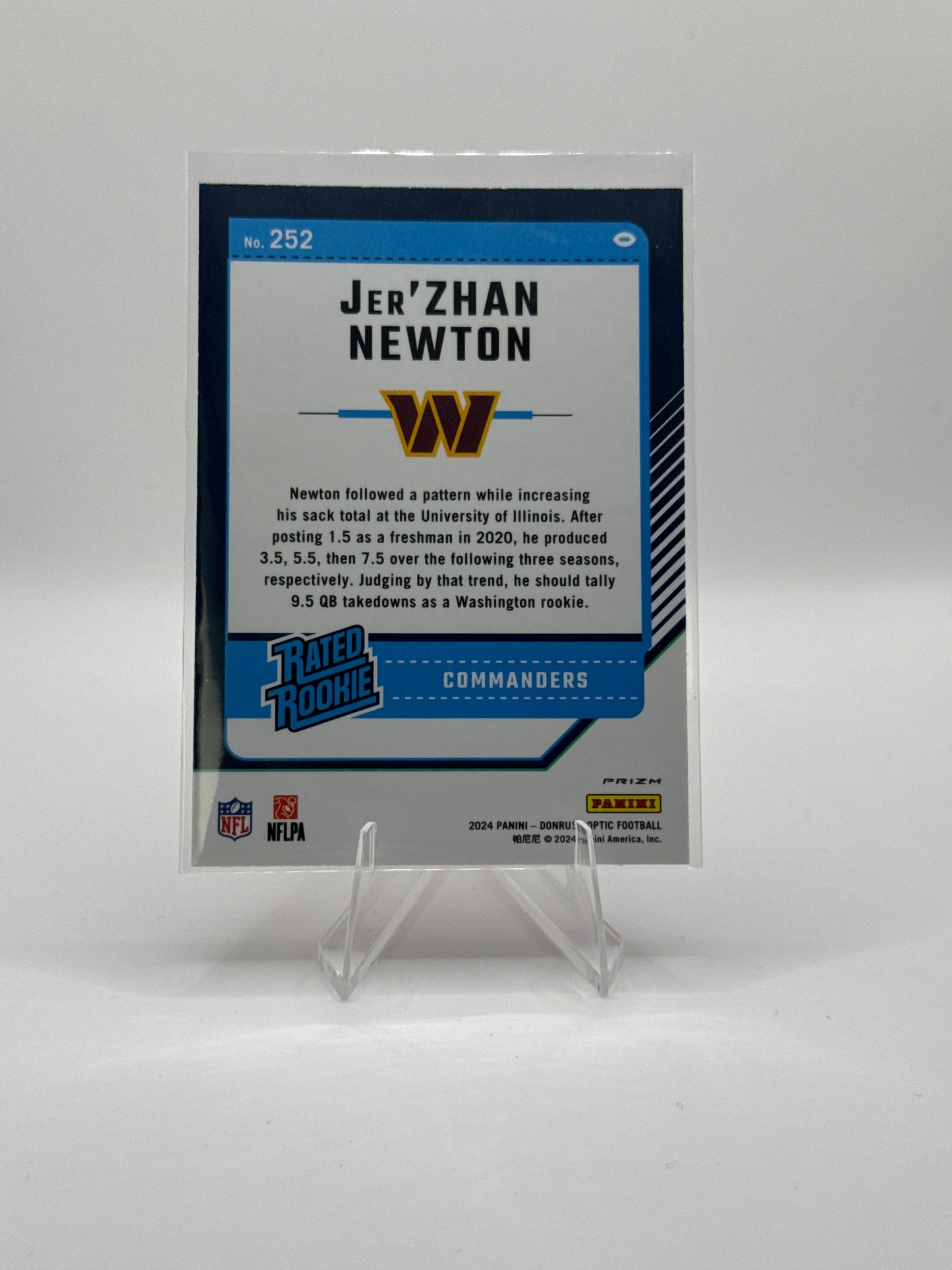 Jer’Zhan Newton Rated Rookie #252 Pink Holo