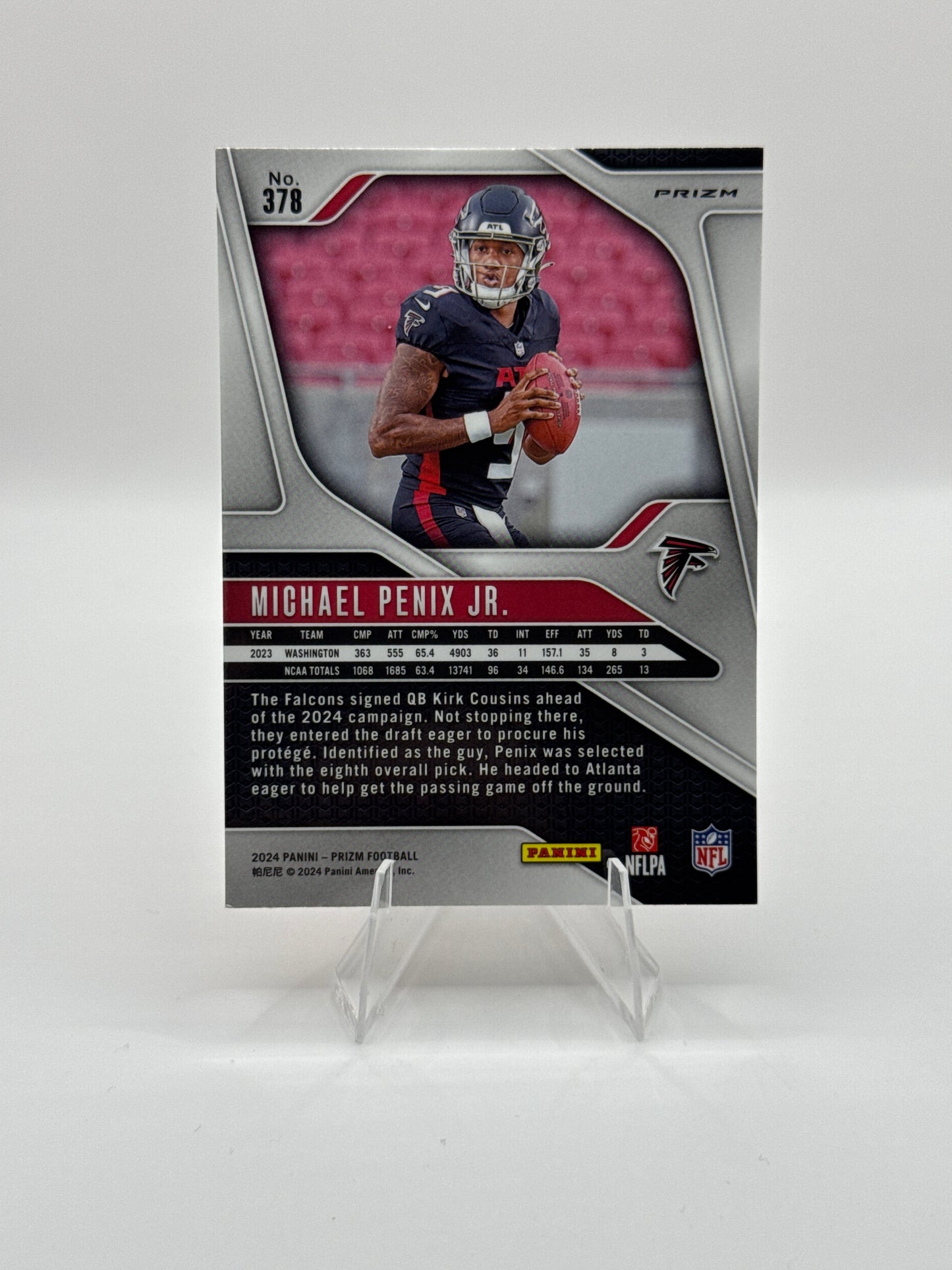 Michael Penix Jr. (Rookie) #378 Orange Lazer 2024 Panini - Prizm Football