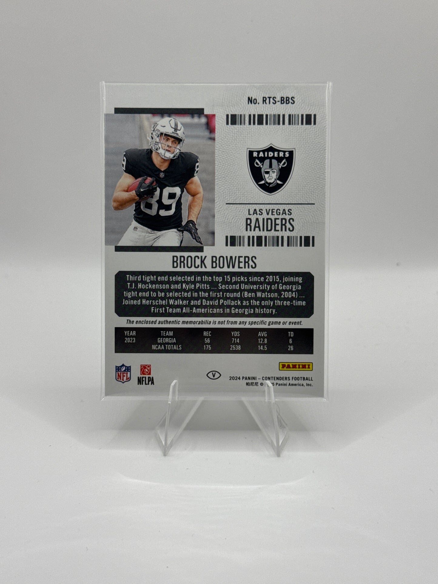 Brock Bowers Rookie Ticket Patch #RTS-BBS