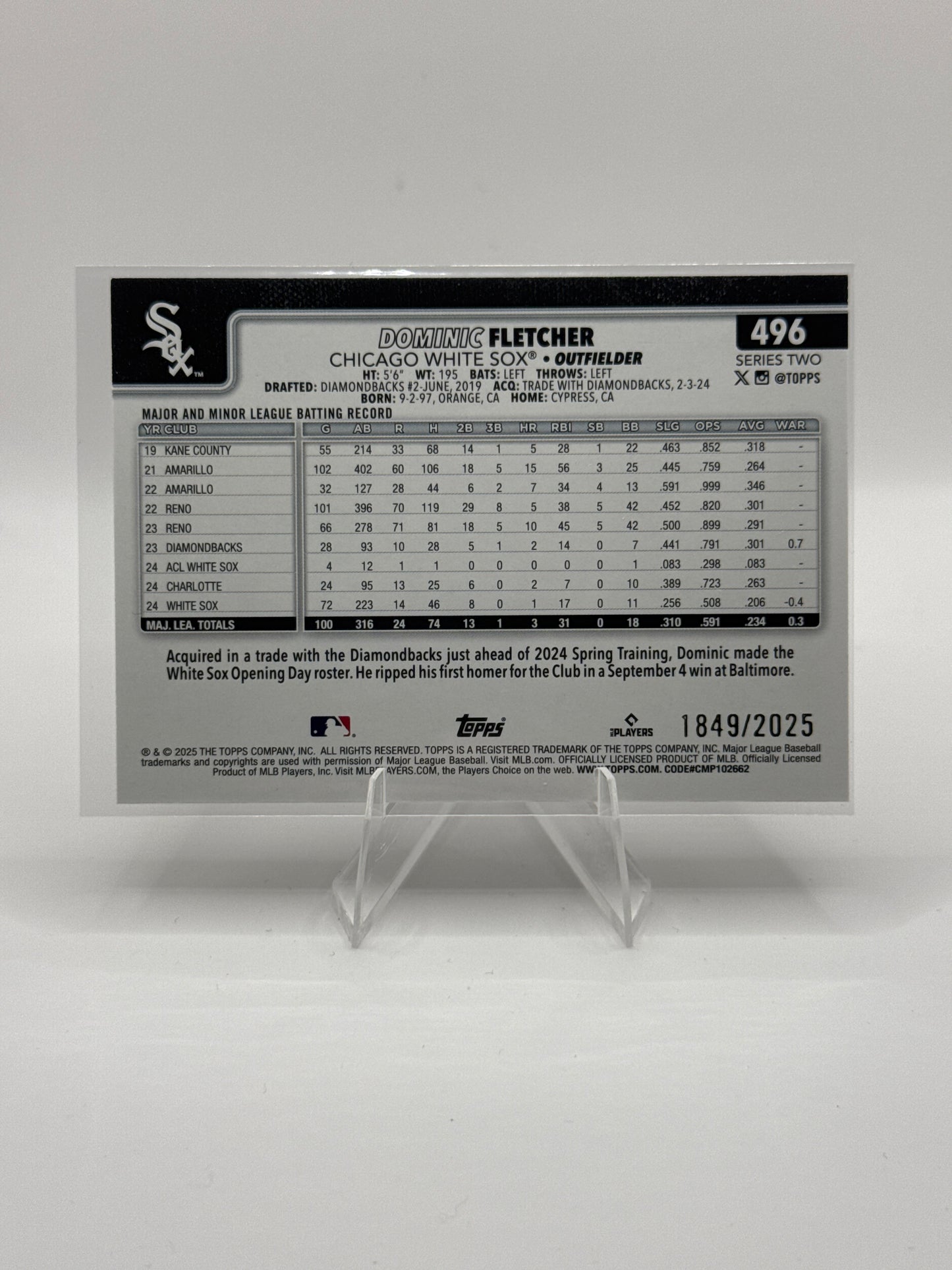 Dominic Fletcher #496 Gold 1849/2025