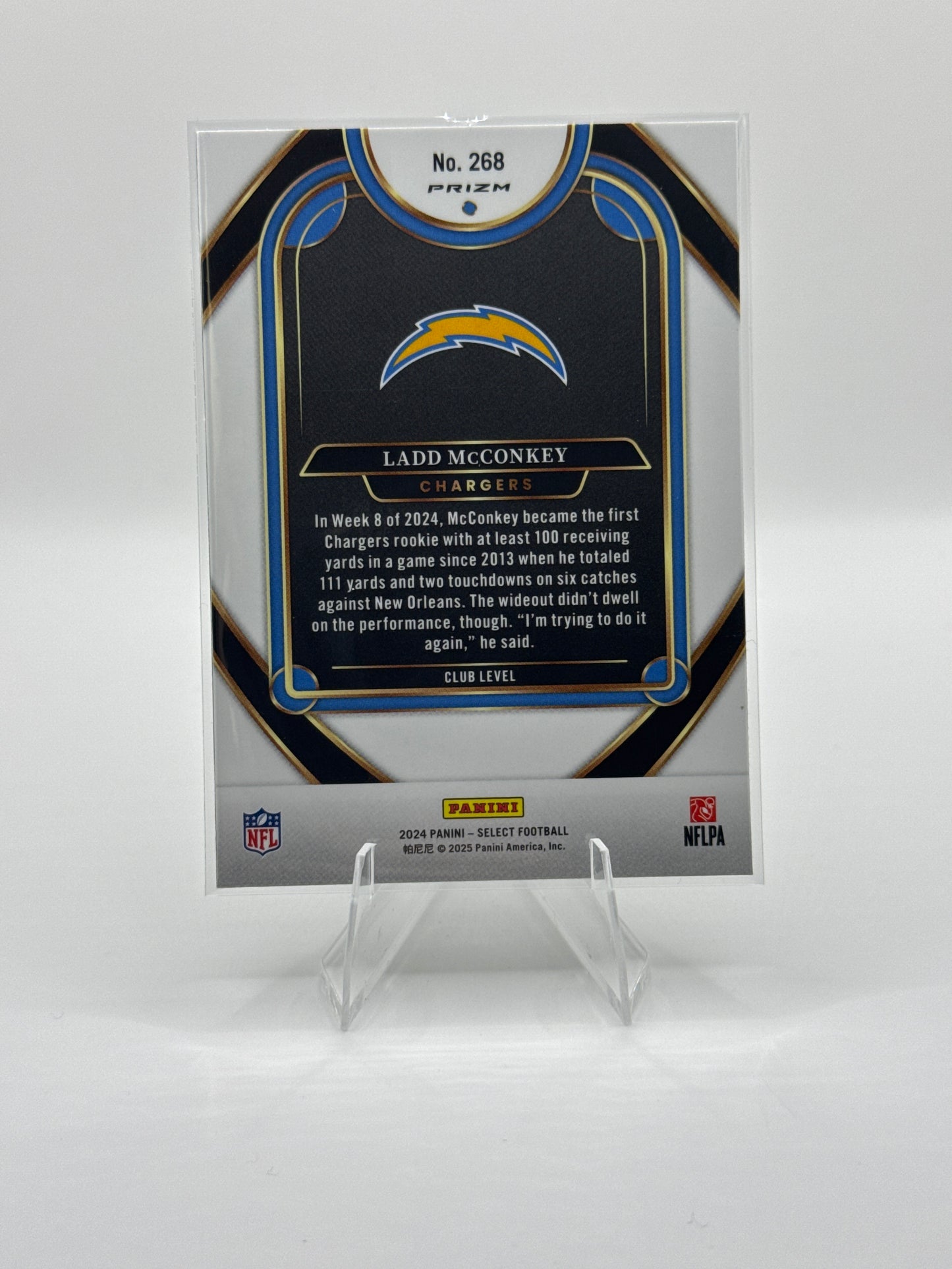 Ladd McConkey (Rookie) #268 Green Yellow Prizm Shock Club Level