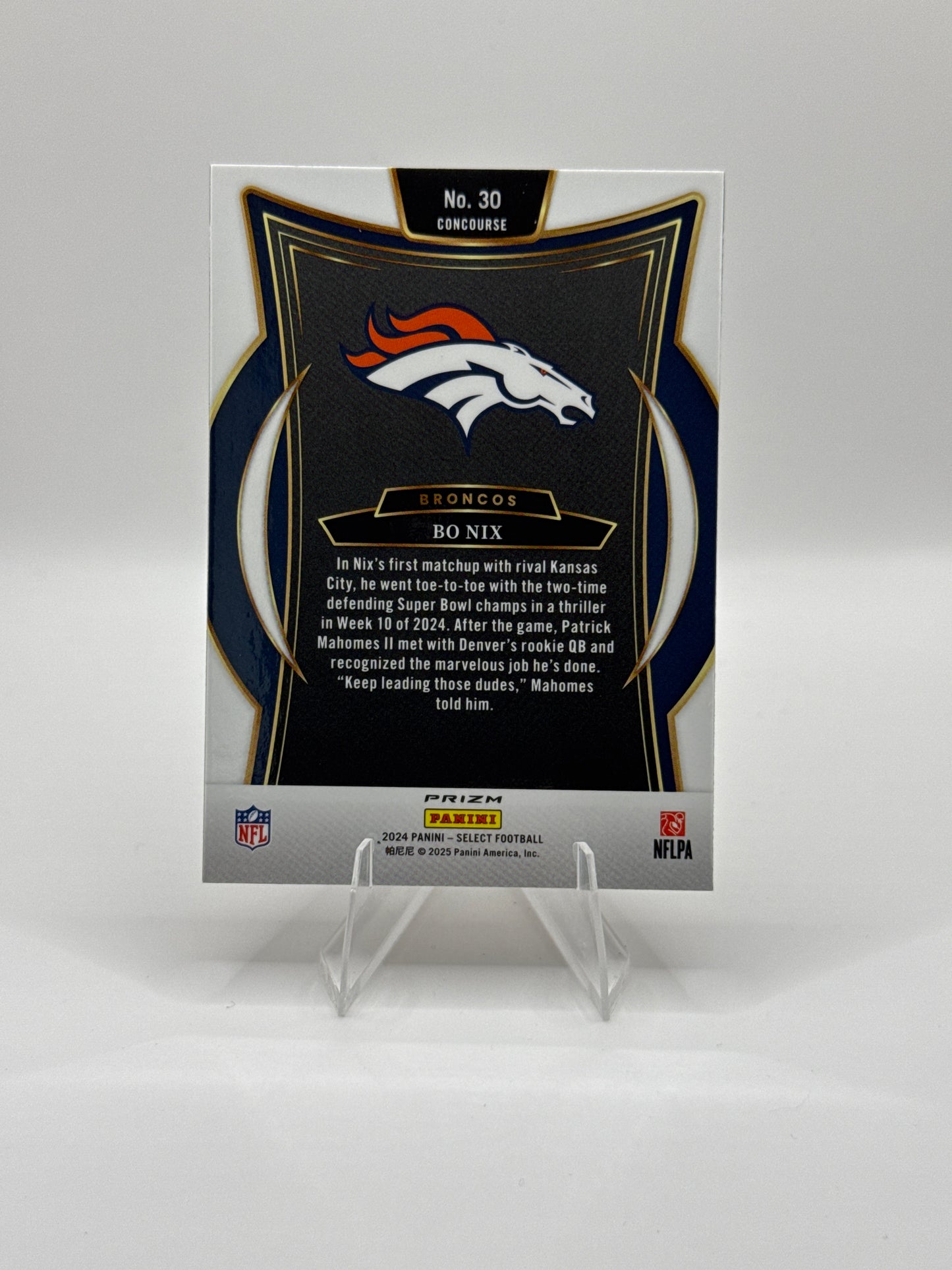 Bo Nix Rookie #30 Green Red Prizm Shock Concourse Level