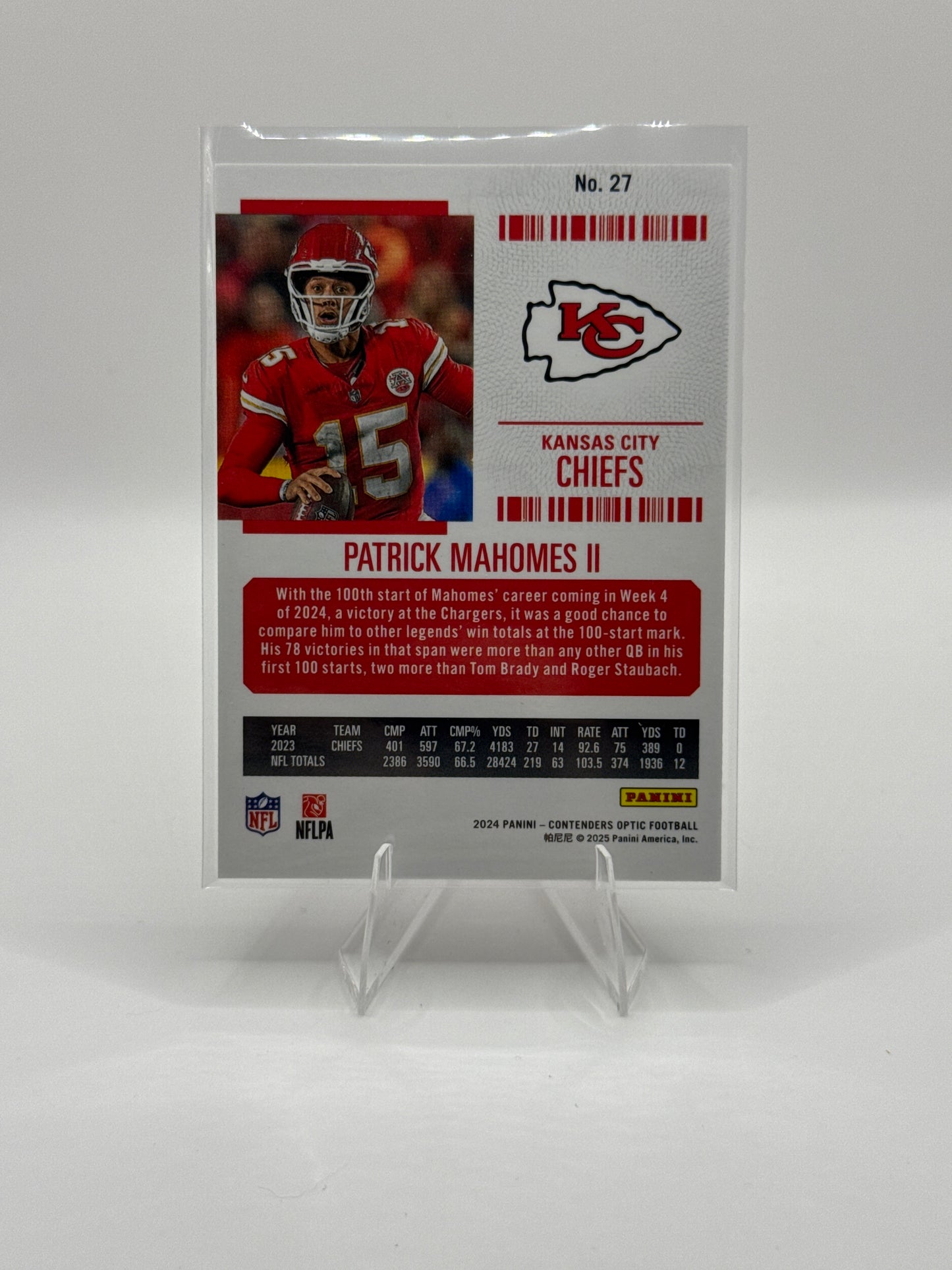 Patrick Mahomes #27 2024 Panini - Contenders Optic