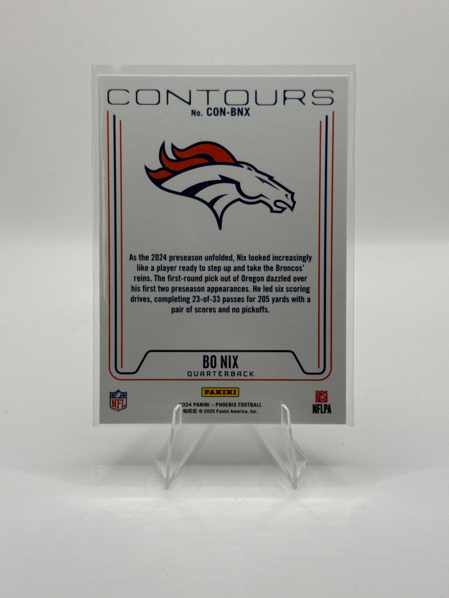 Bo Nix (Rookie) #CON-BNX Contours White Shimmer