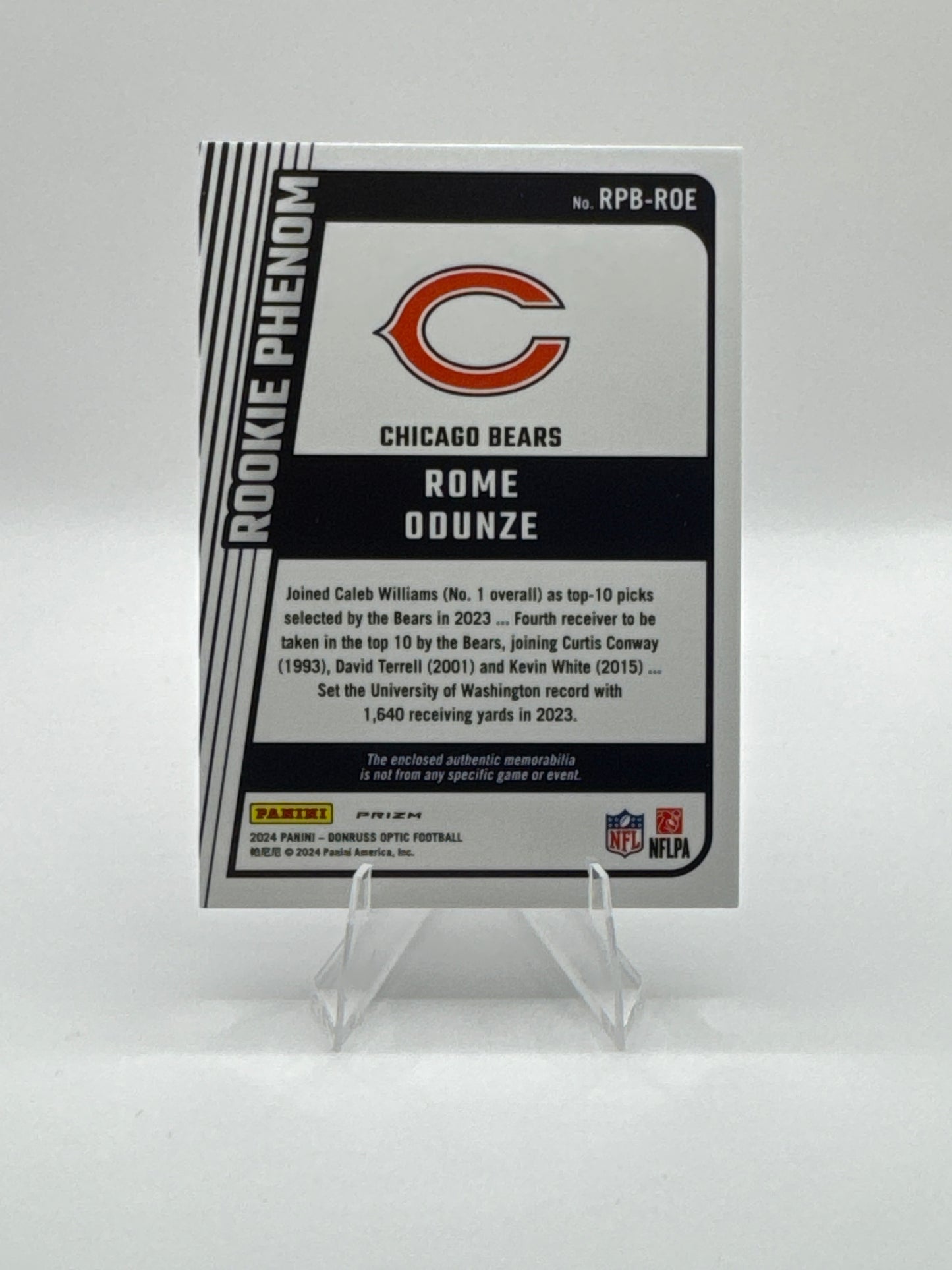 Rome Odunze (Rookie) #RPB-ROE Rookie Phenom Patch Blue Hyper