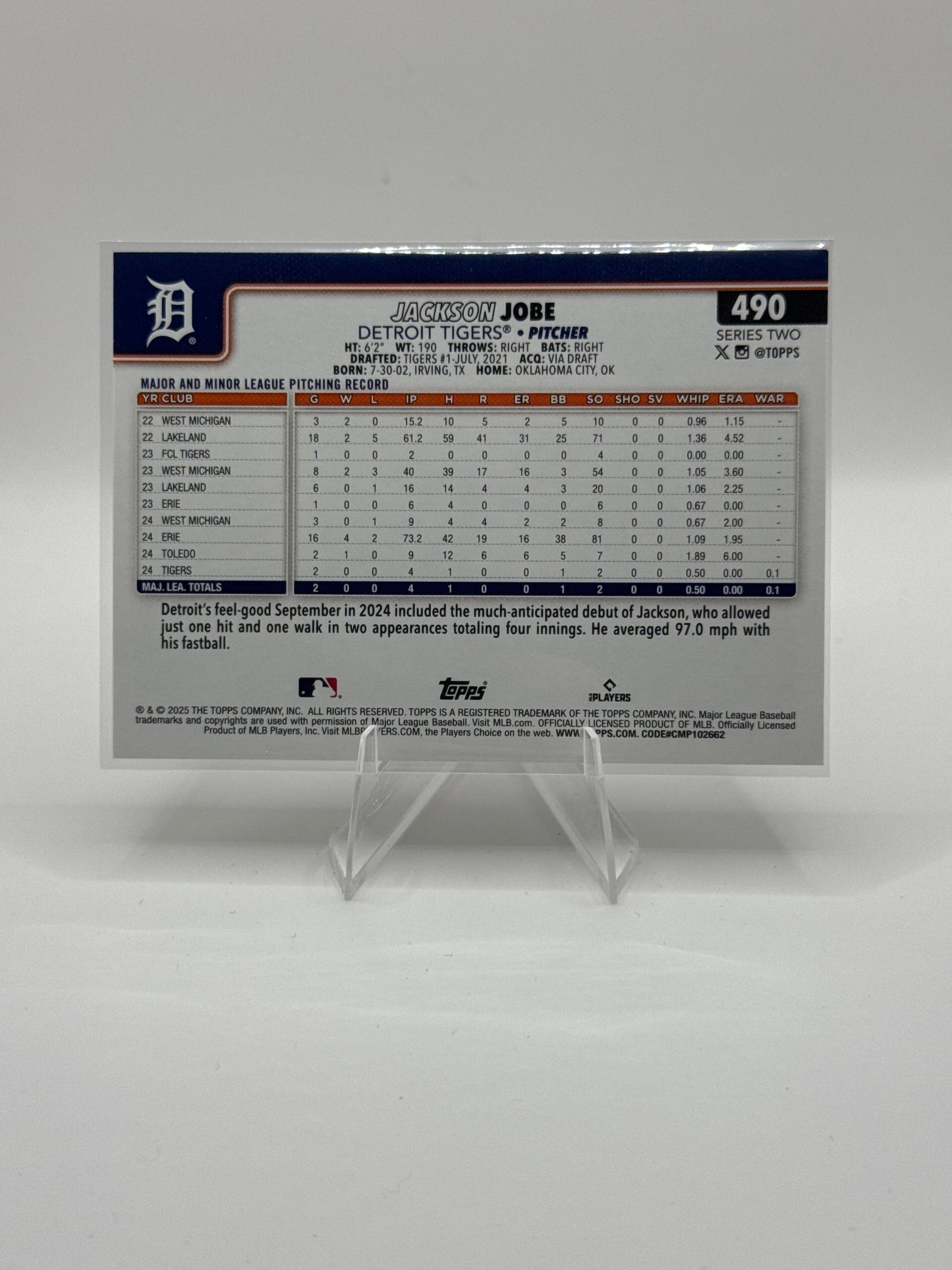 Jackson Jobe (Rookie) #490