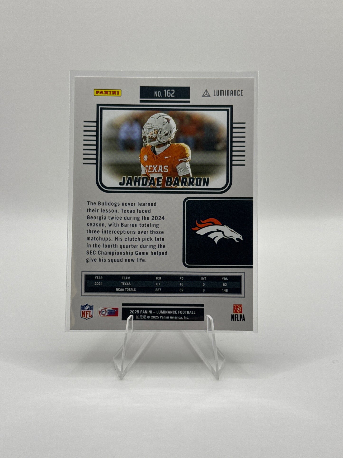 Jahdae Barron (Rookie) #162 2025 Panini - Luminance Football
