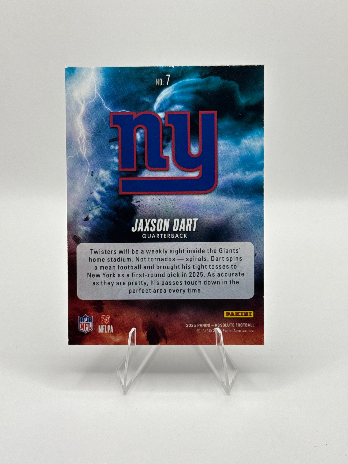 Jaxson Dart (Rookie) #7 By Storm 2025 Panini - Absolute Football