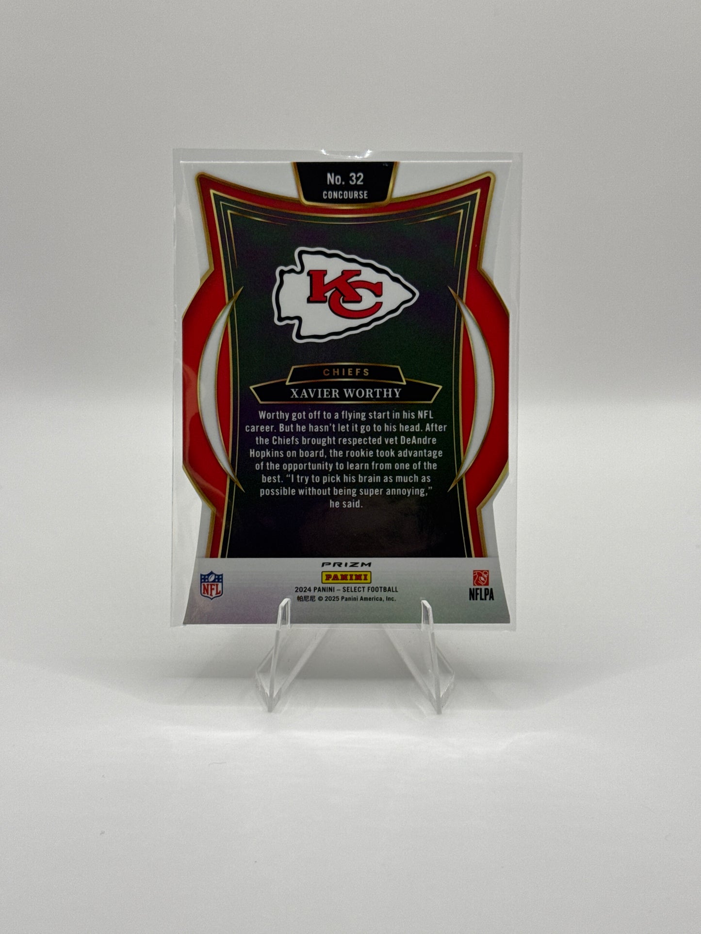 Xavier Worthy (Rookie) #32 Silver Prizm Die-Cut Concourse Level
