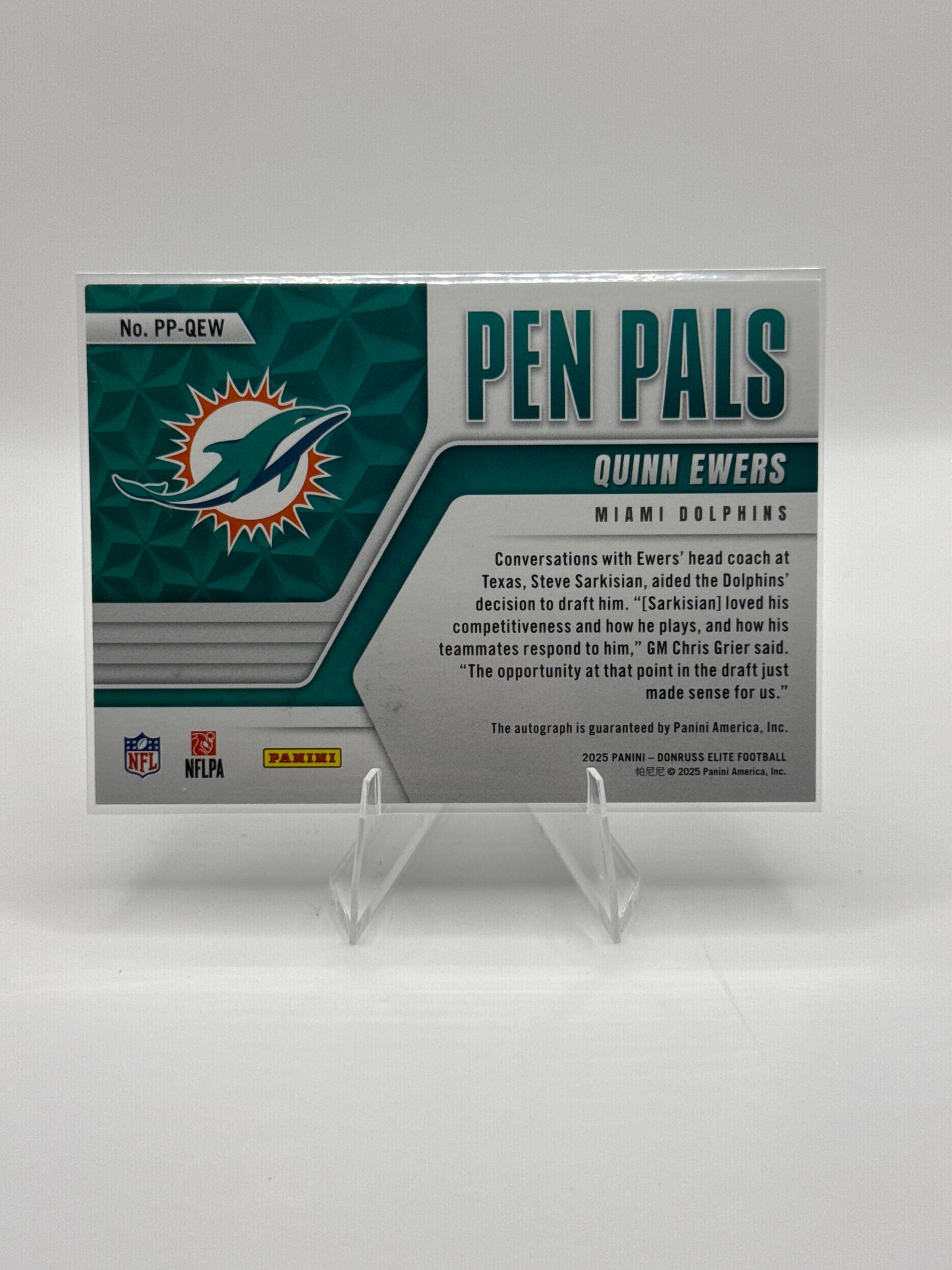 Quinn Ewers (Rookie) #PP-QEW Pen Pals FOTL Gold Ink