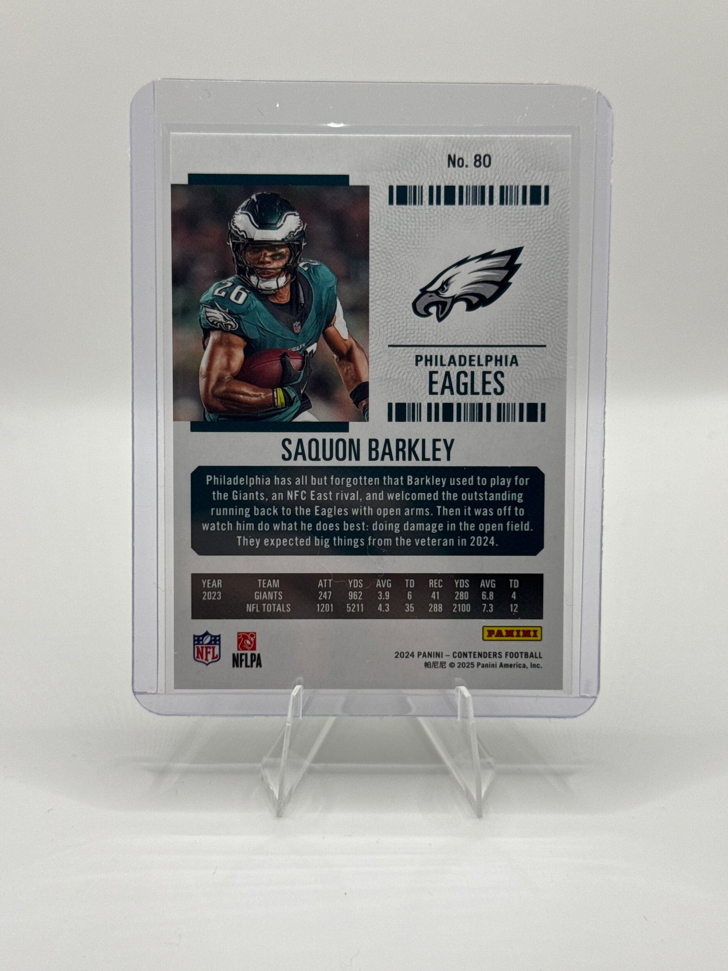 Saquon Barkley #80 Season Ticket Green