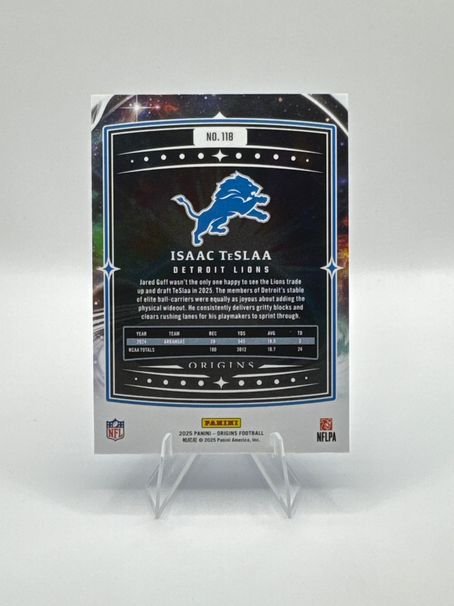 Isaac Teslaa (Rookie) #118 Blue Holo /199 Color Match! 2025 Origins