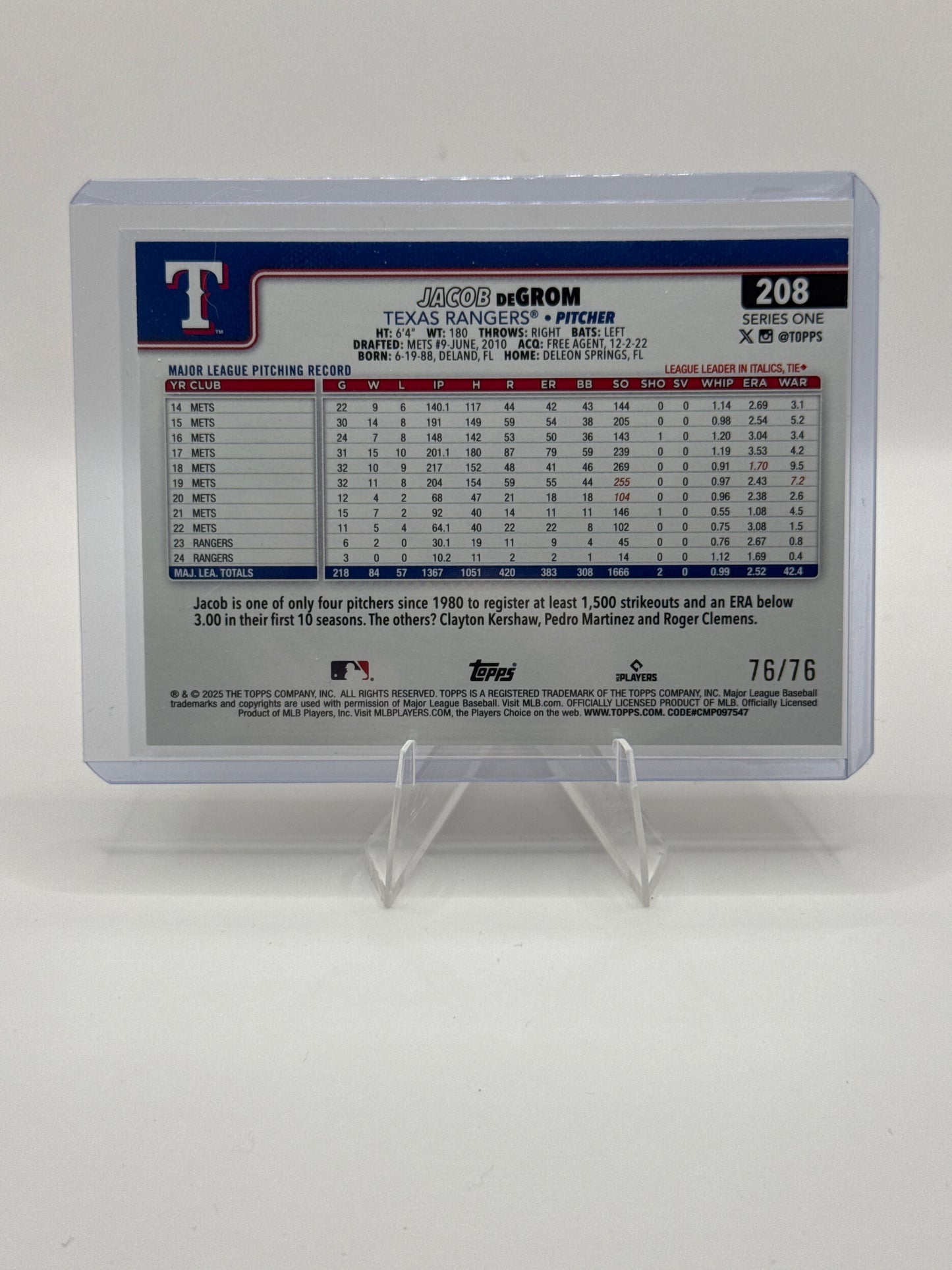 Jacob DeGrom #208 Independence Day 76/76