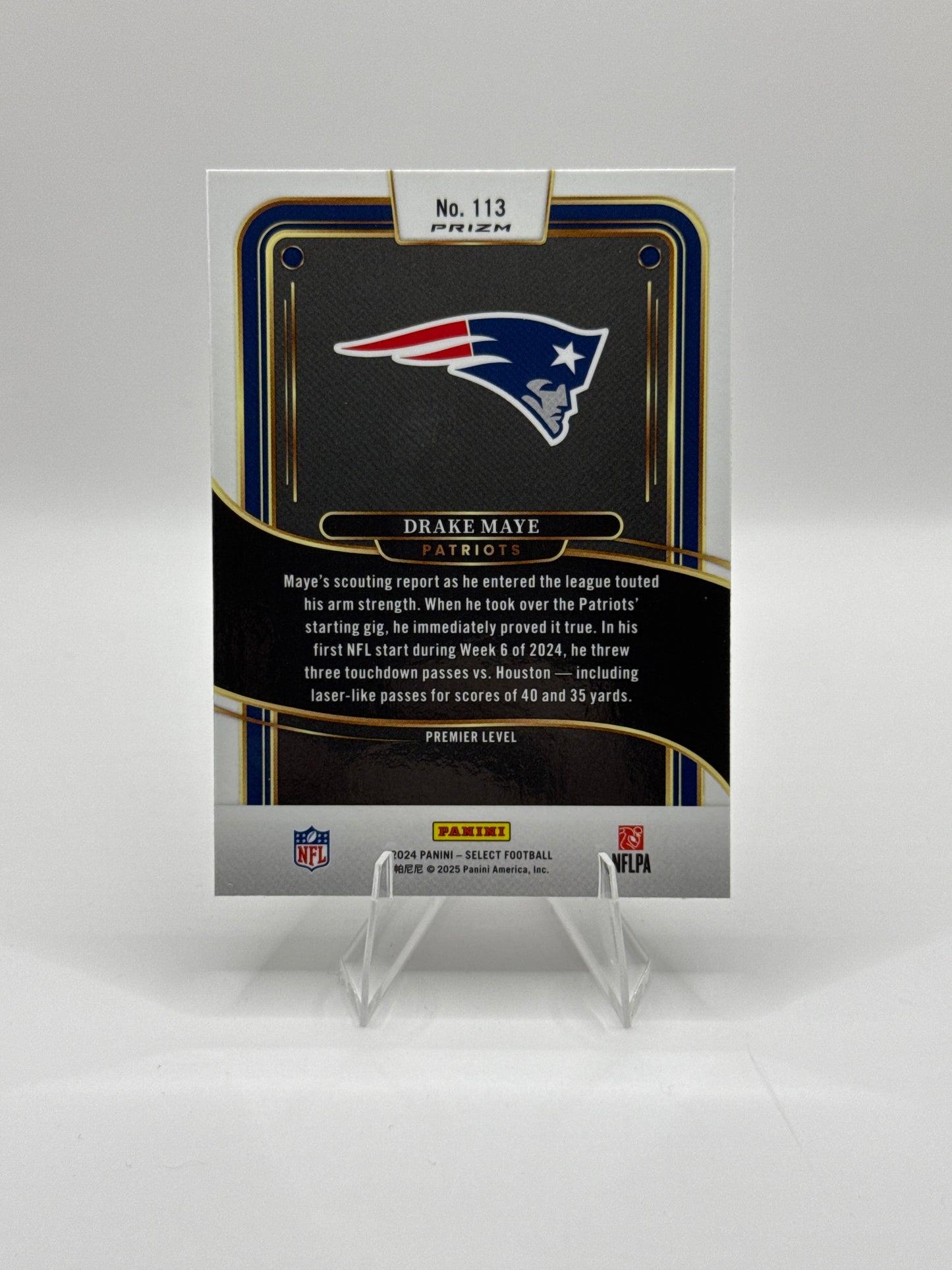 Drake Maye (Rookie) #113 Red Black Prizm Shock Premier Level
