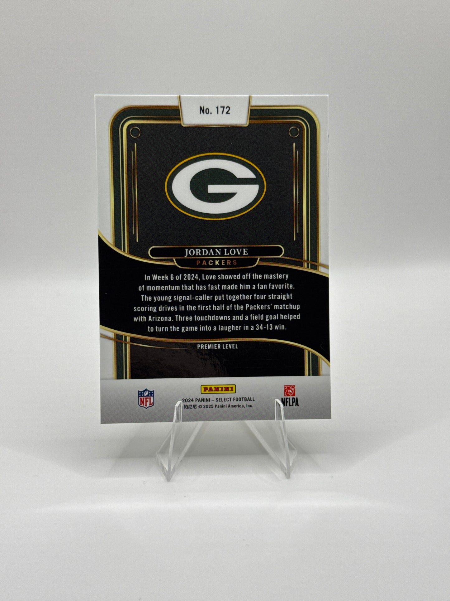 Jordan Love #172 Premier Level 2024 Panini - Select Football