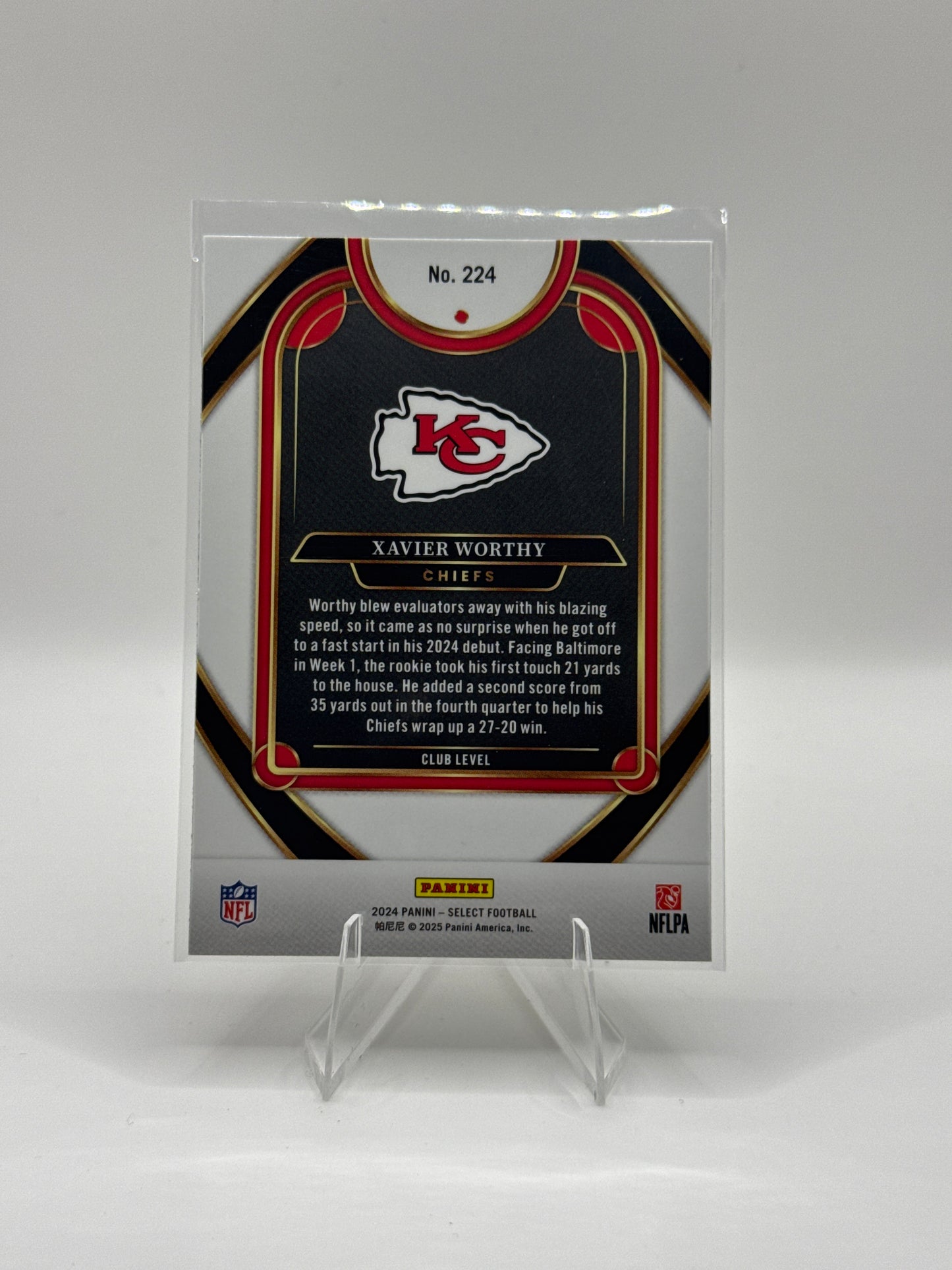 Xavier Worthy (Rookie) #224 Club Level 2024 Panini - Select Football
