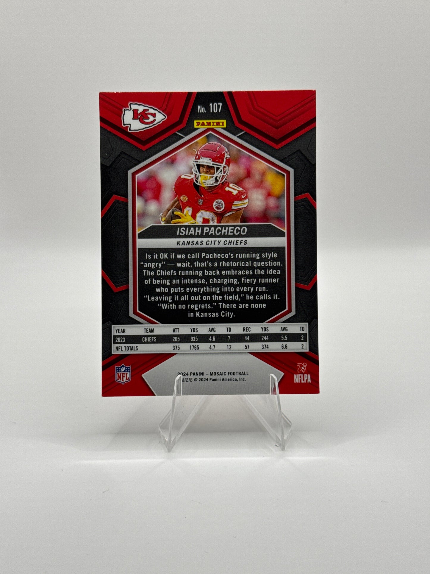 Isaiah Pacheco #107 2024 Panini - Mosaic Football