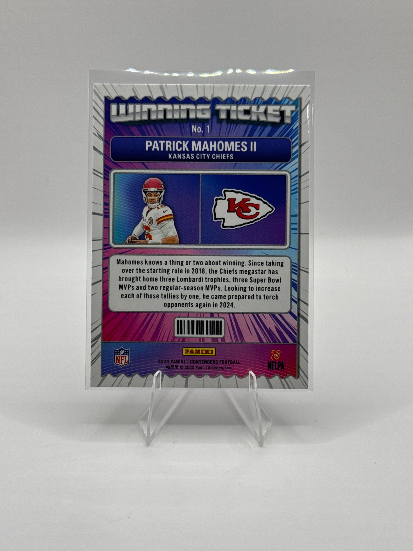 Patrick Mahomes #1 Winning Ticket 2024 Panini - Contenders Football