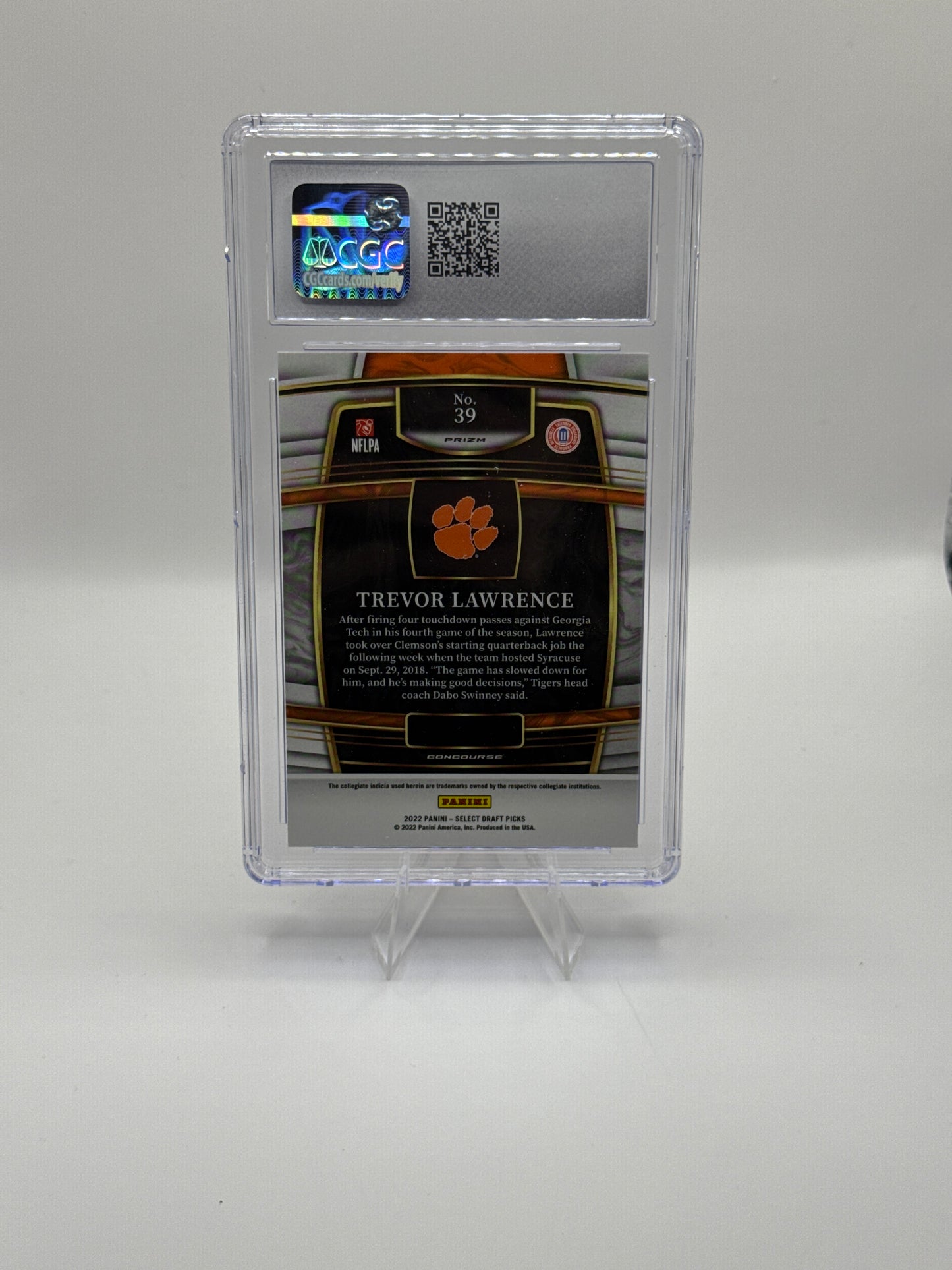 Trevor Lawrence (Rookie) #39 Purple Lazer CGC Gem Mint 10