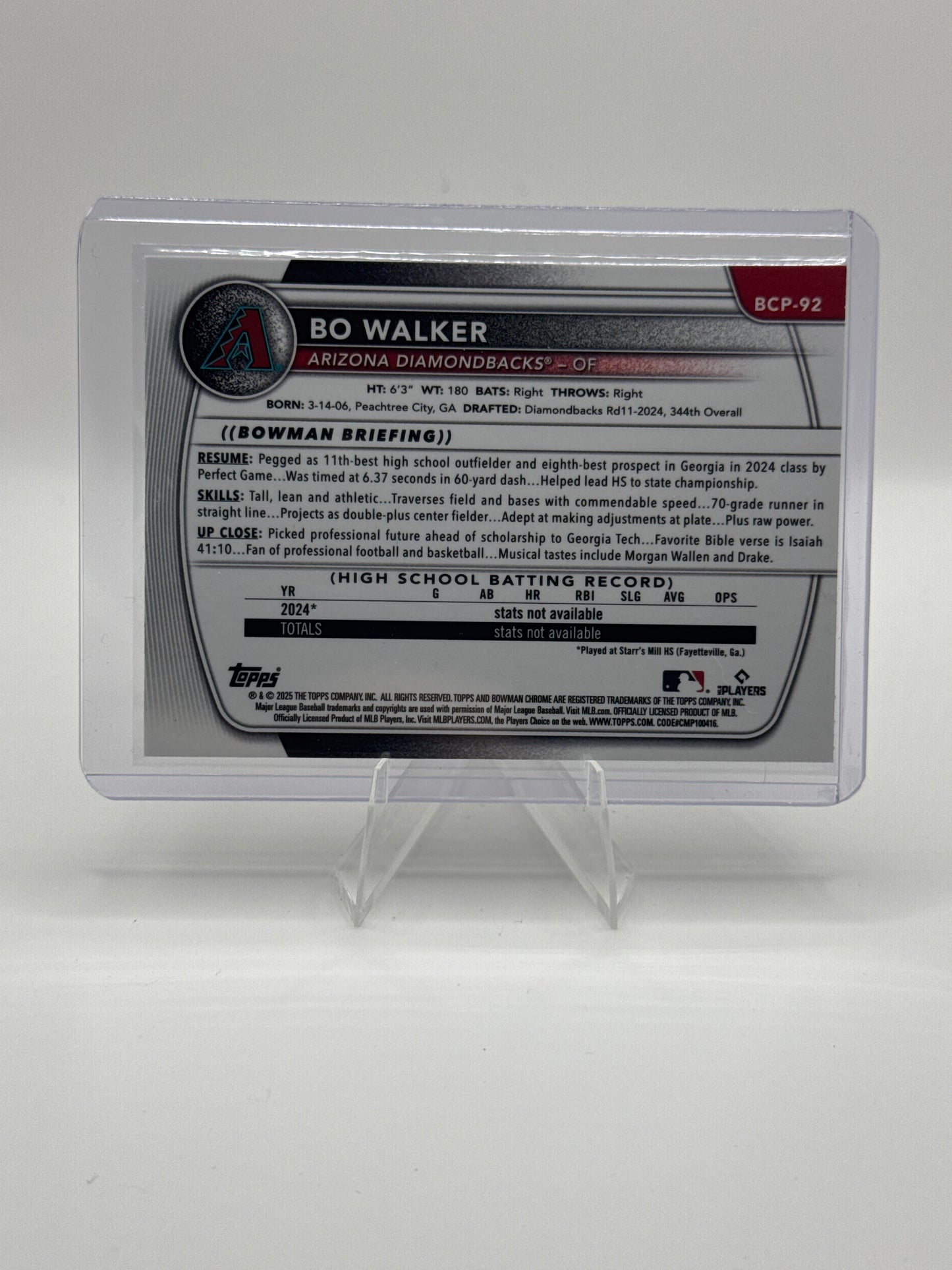 Bo Walker #BCP-92 Chrome Prospects