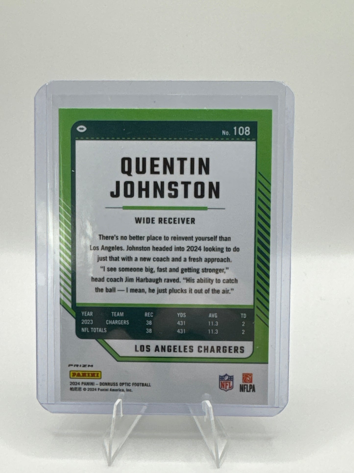 Quentin Johnston #108 Holo