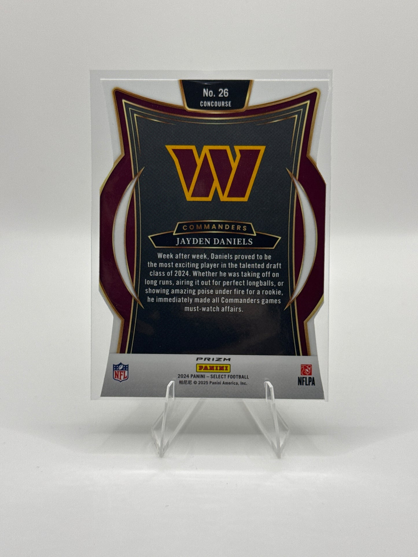 Jayden Daniels (Rookie) #26 Silver Prizm Die-Cut Concourse Level