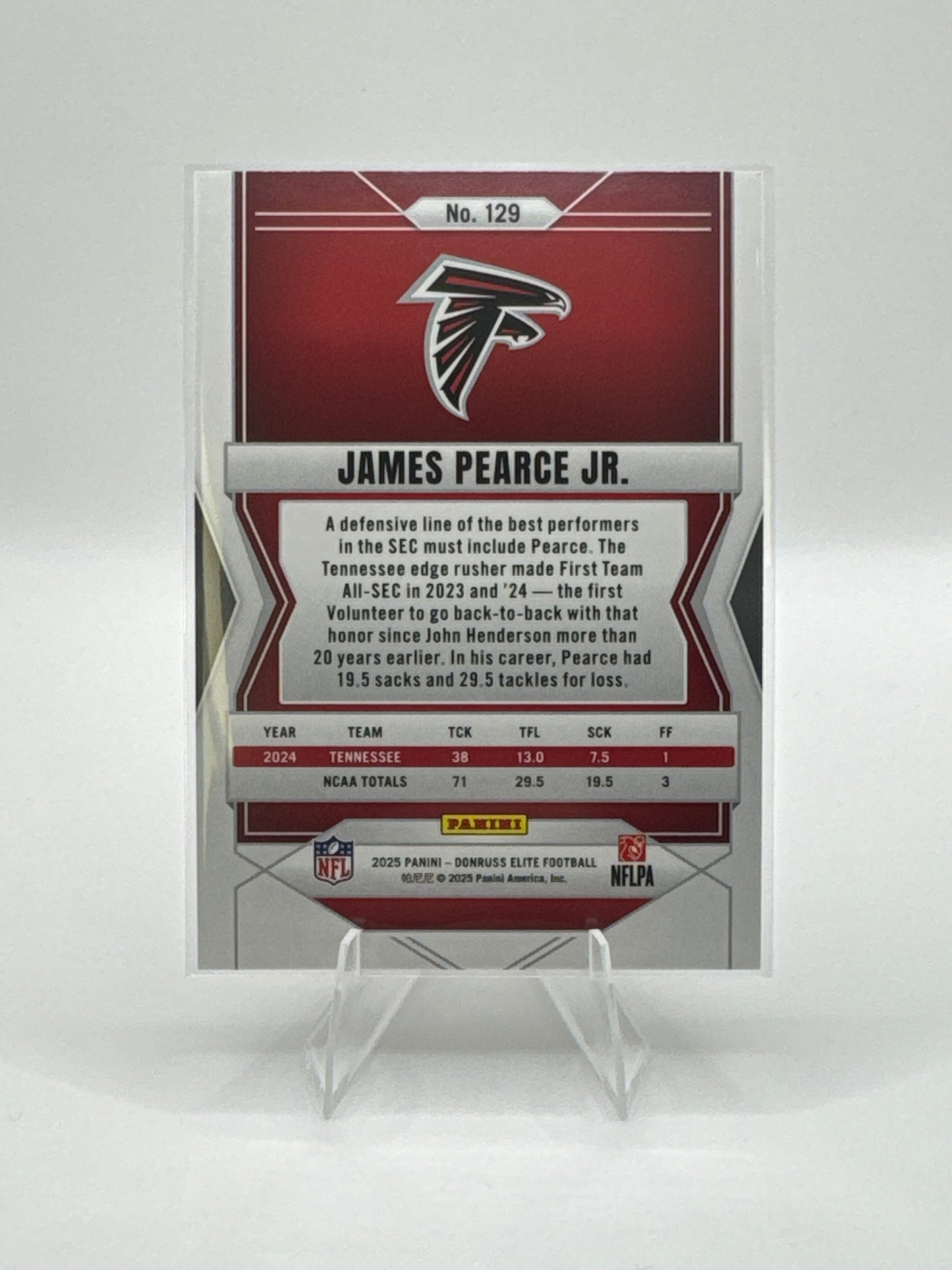 James Pearce Jr. (Rookie) #129 809/999 2025 Panini - Elite Football