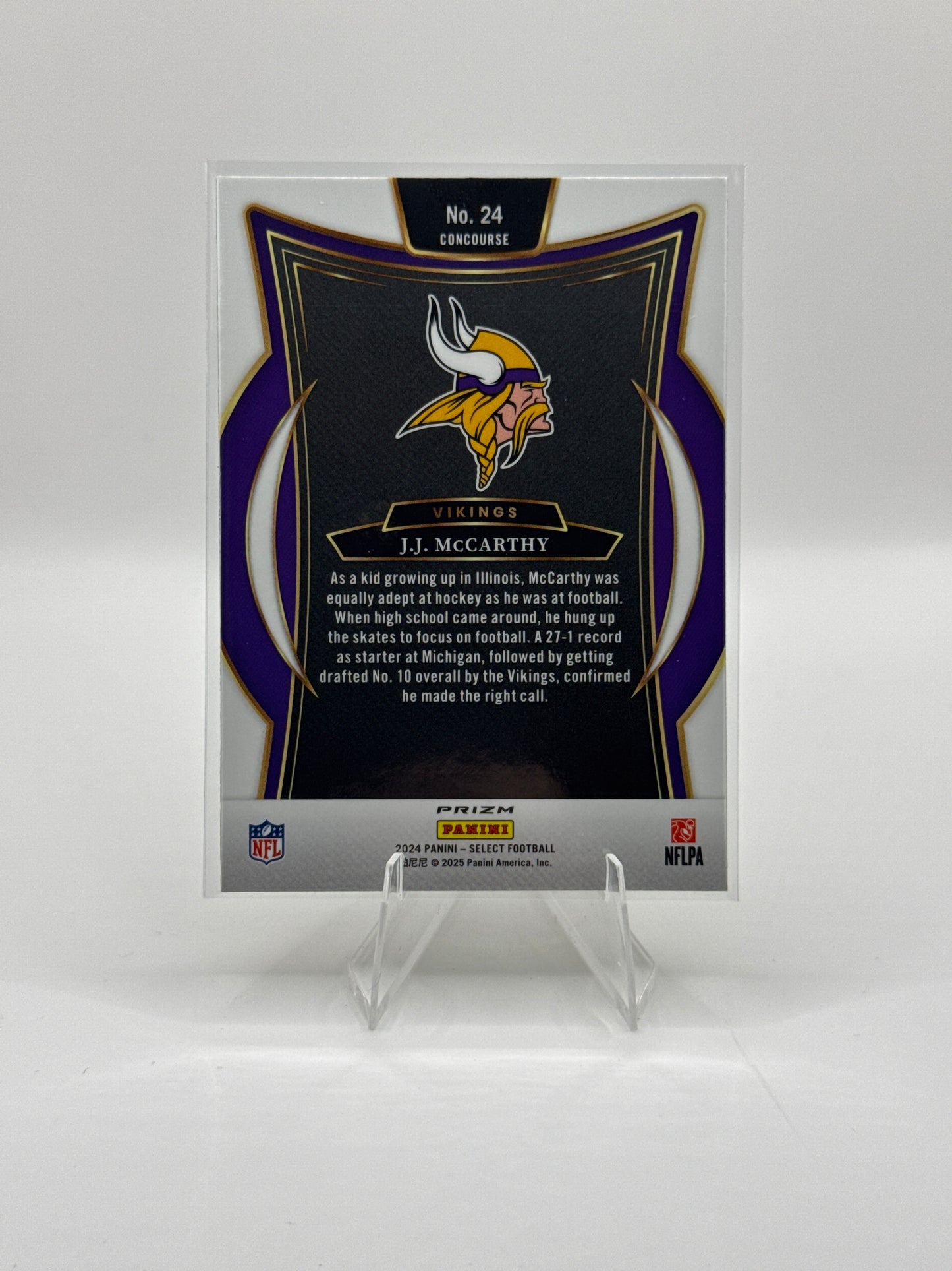 J.J. McCarthy (Rookie) #24 Green Yellow Prizm Shock Concourse Level