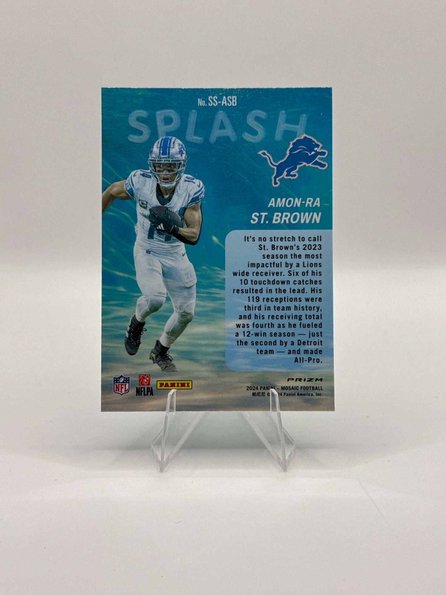 Amon-Ra St. Brown #SS-ASB Splash Silver Mosaic Prizm