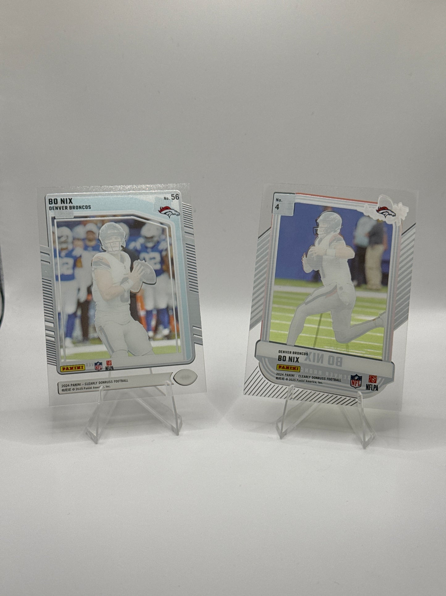 Bo Nix Rated Rookie Clearly Donruss #56 and #4