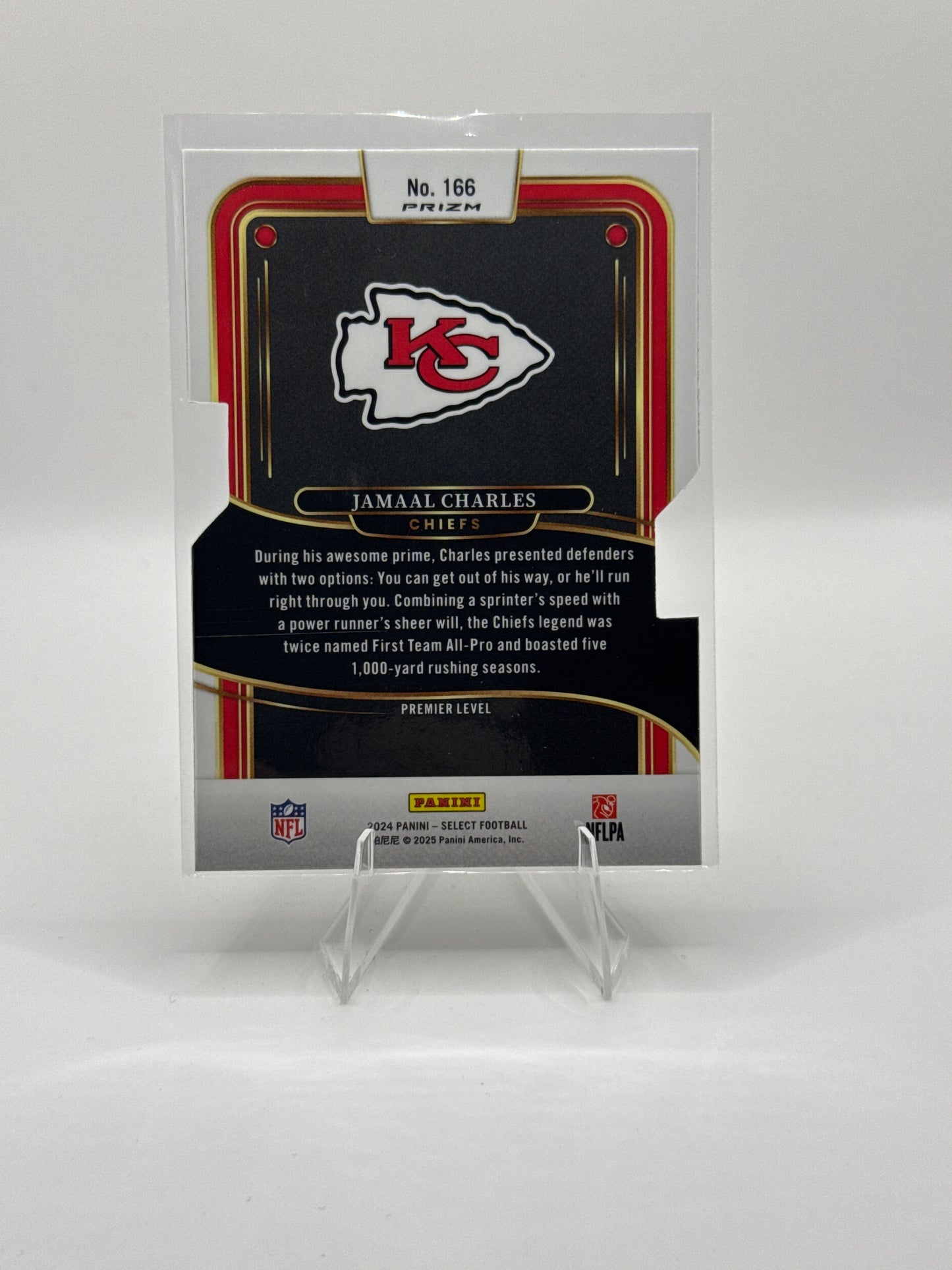 Jamaal Charles #166 Silver Prizm Die-Cut Premier Level 2024 Panini - Select Football