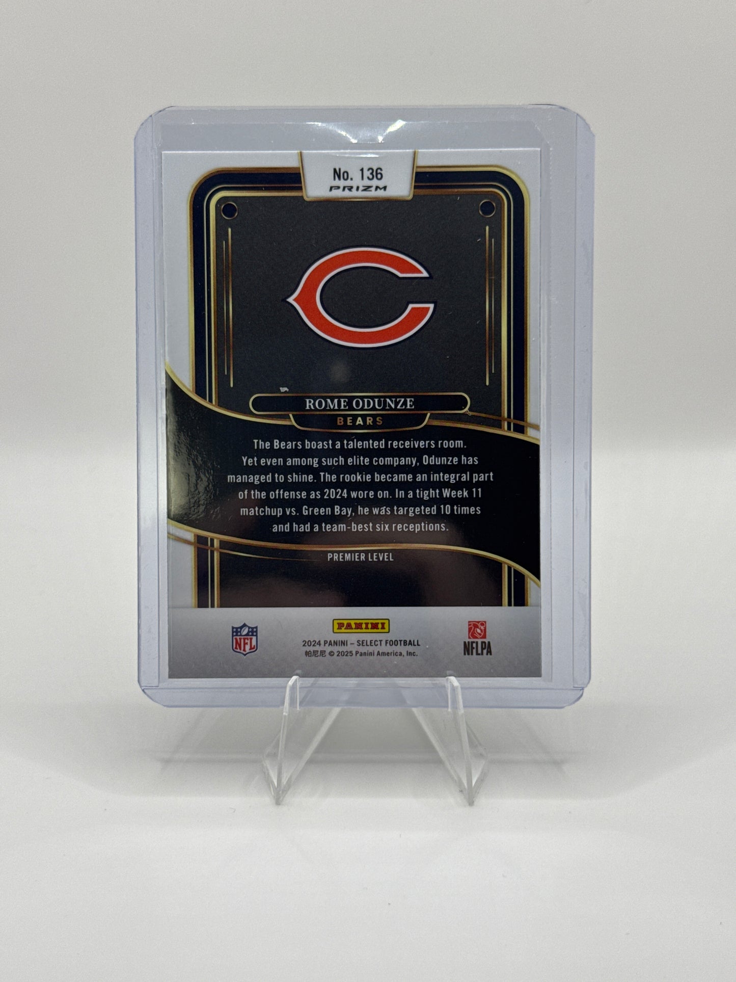 Rome Odunze (Rookie) #136 Red Blue Prizm Shock 2024 Panini - Select Football