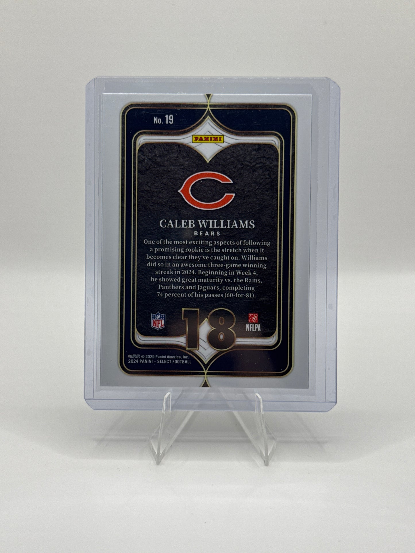 Caleb Williams (Rookie) #19 Numbers 2024 Panini - Select Football