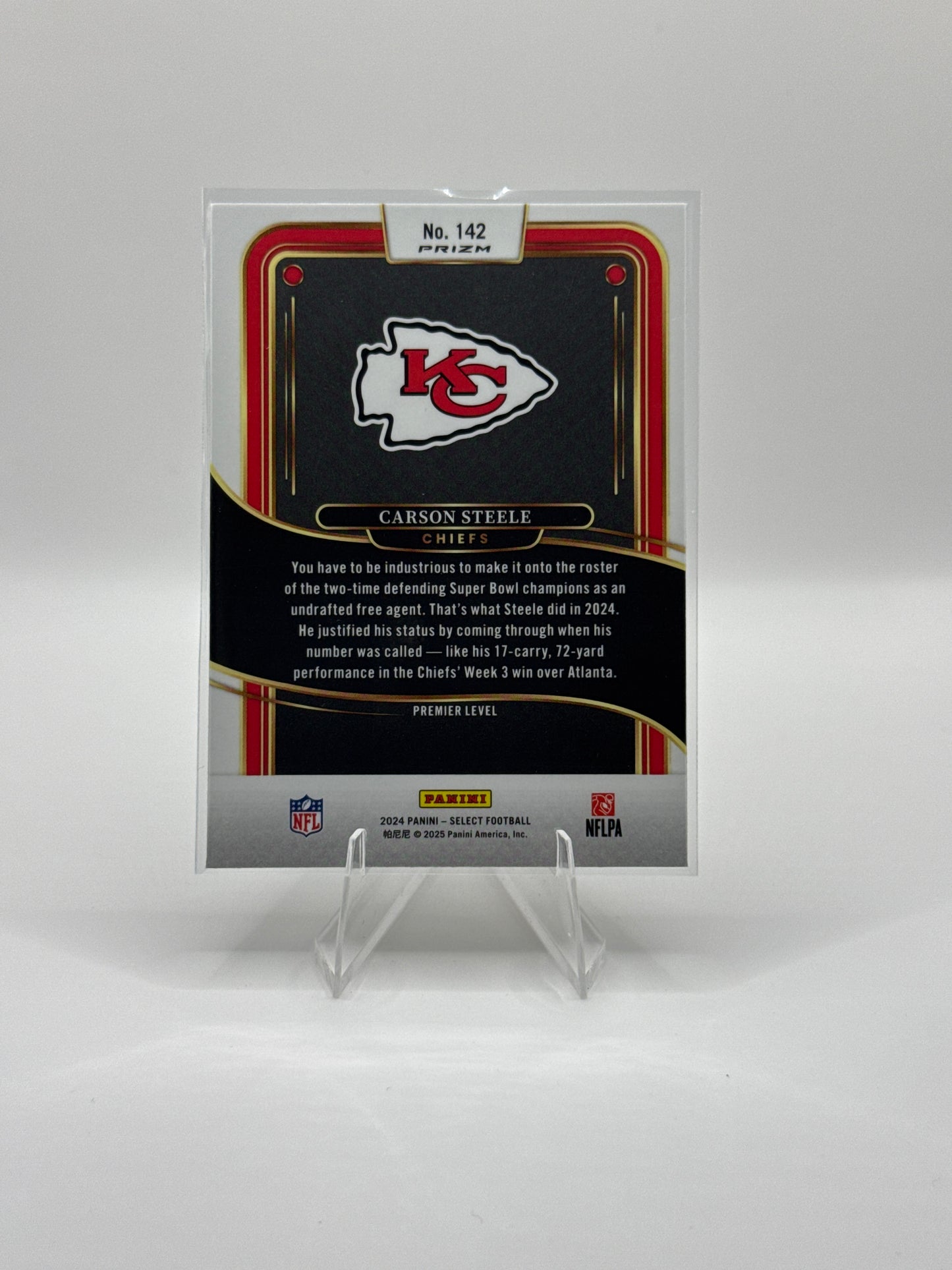 Carson Steele (Rookie) #142 Green Yellow Prizm Shock Premier Level