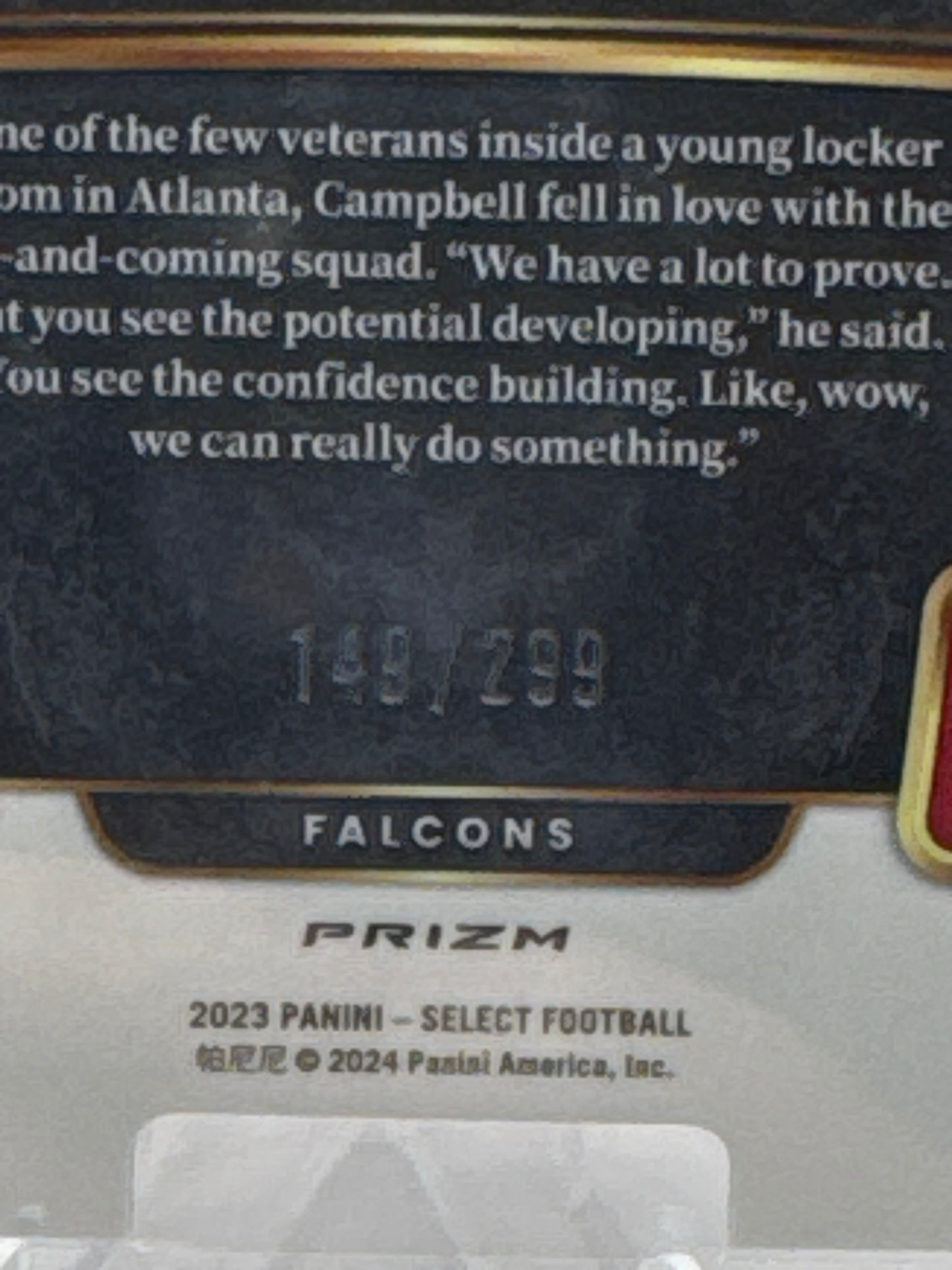 Calais Campbell #5 Copper Prizm Die-Cut /299