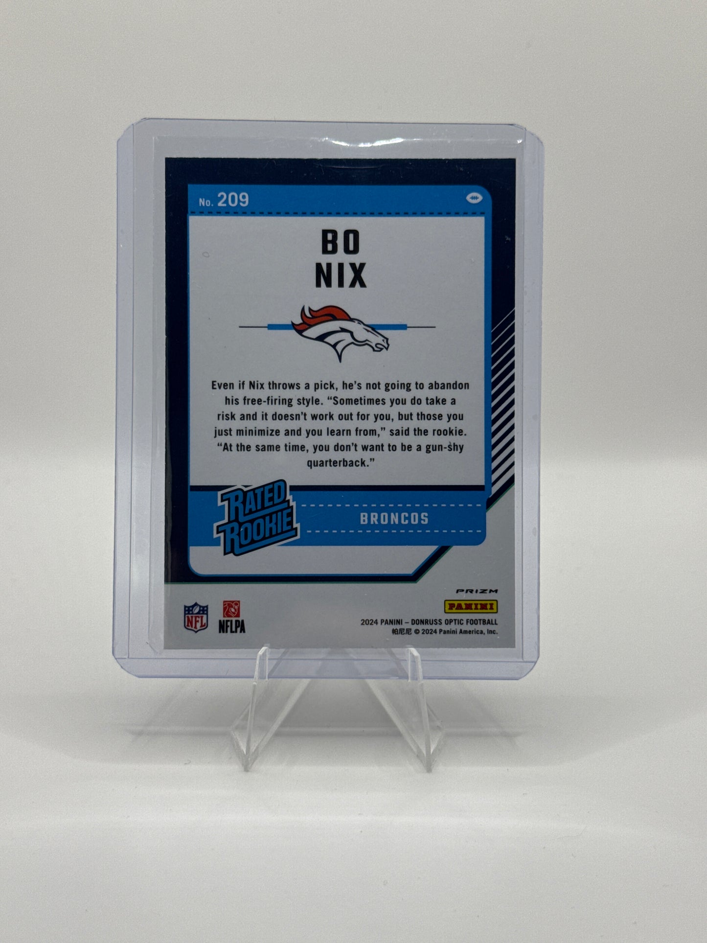 Bo Nix Rated Rookie #209 Blue Hyper