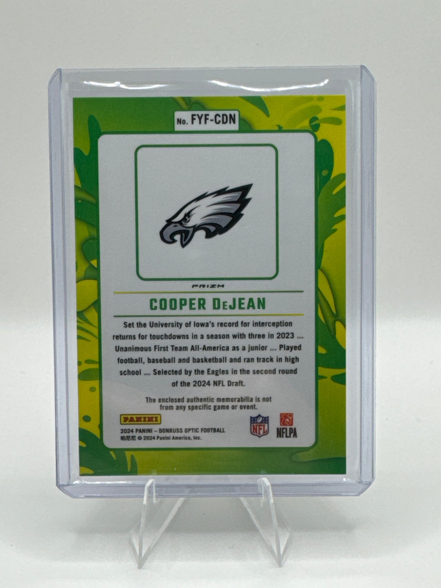 Cooper DeJean (Rookie) First Year Fresh #FYF-CDN