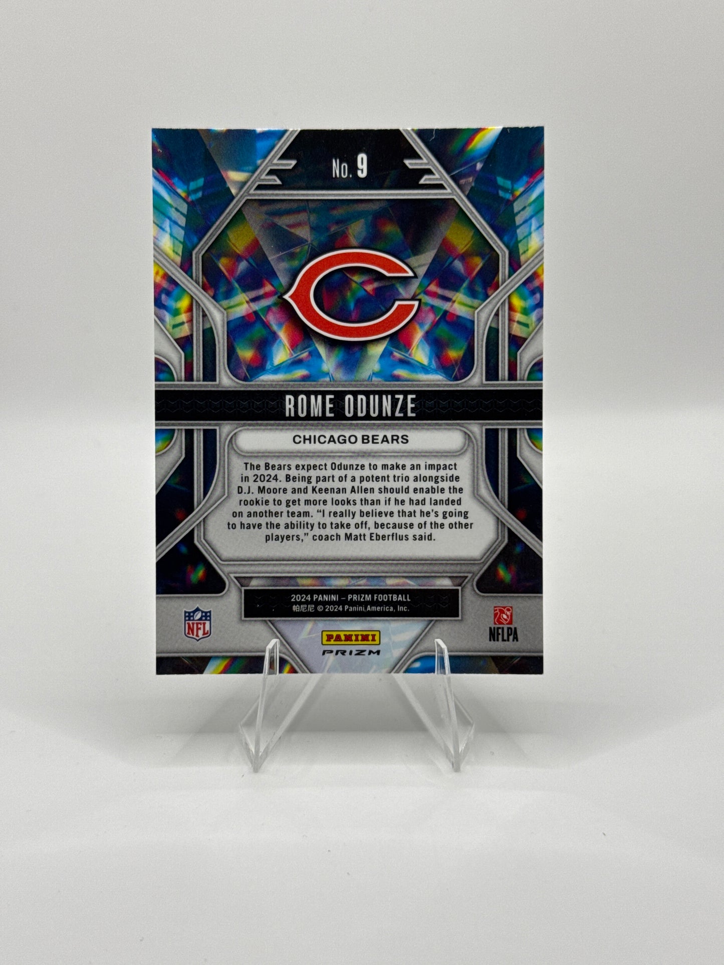 Rome Odunze (Rookie) #9 Green Prizmatic 2024 Panini - Prizm