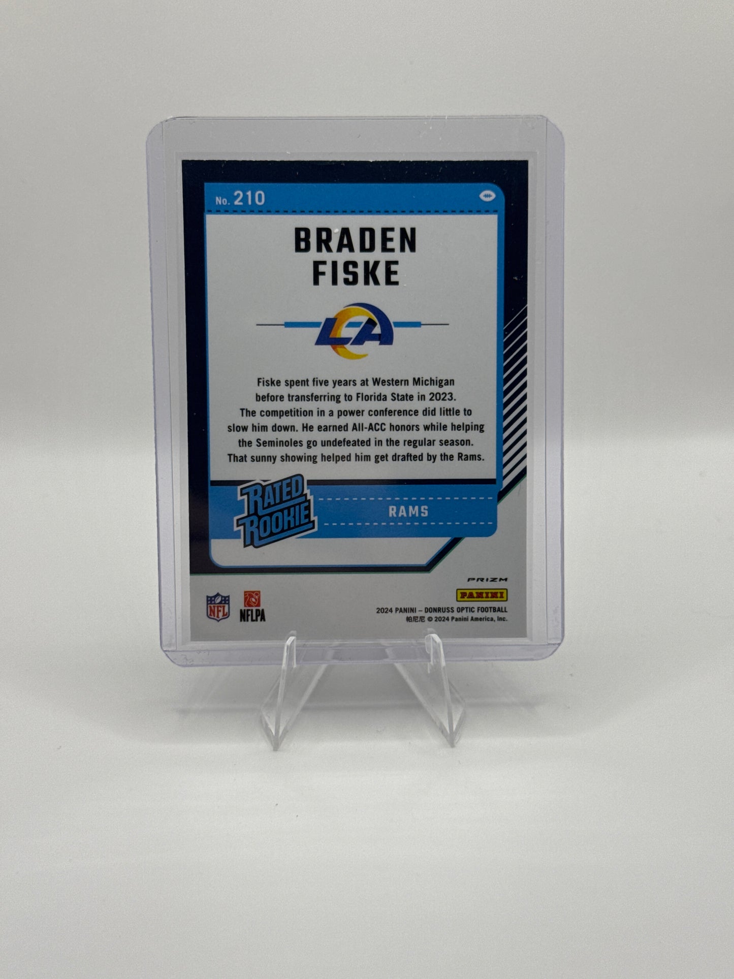 Braden Fiske Rated Rookie #210 Blue Hyper