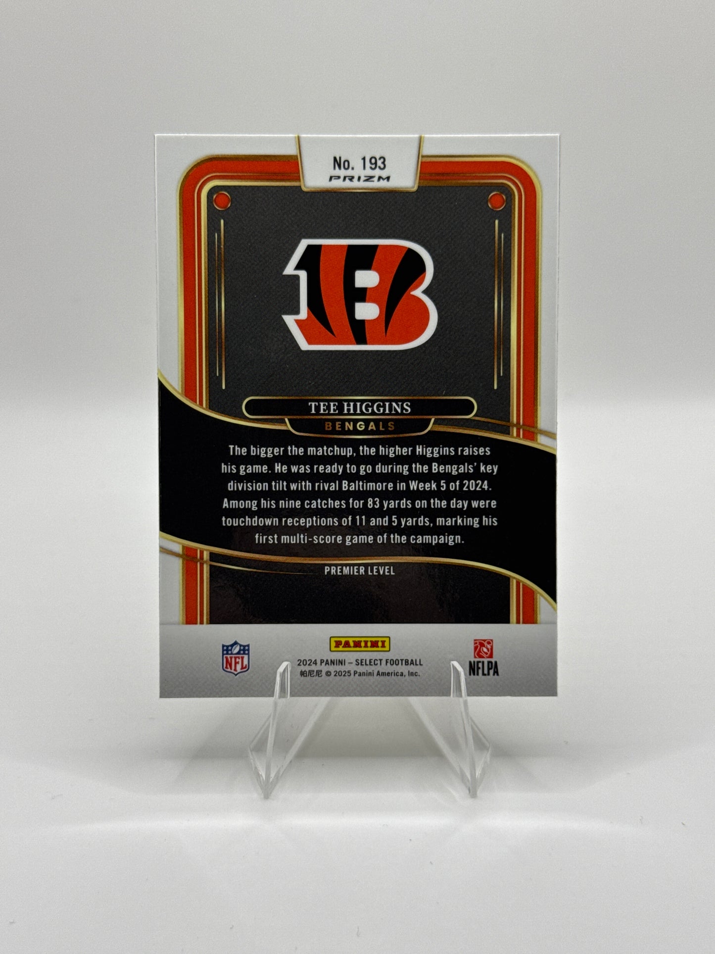 Tee Higgins #193 Green Yellow Prizm Shock Premier Level