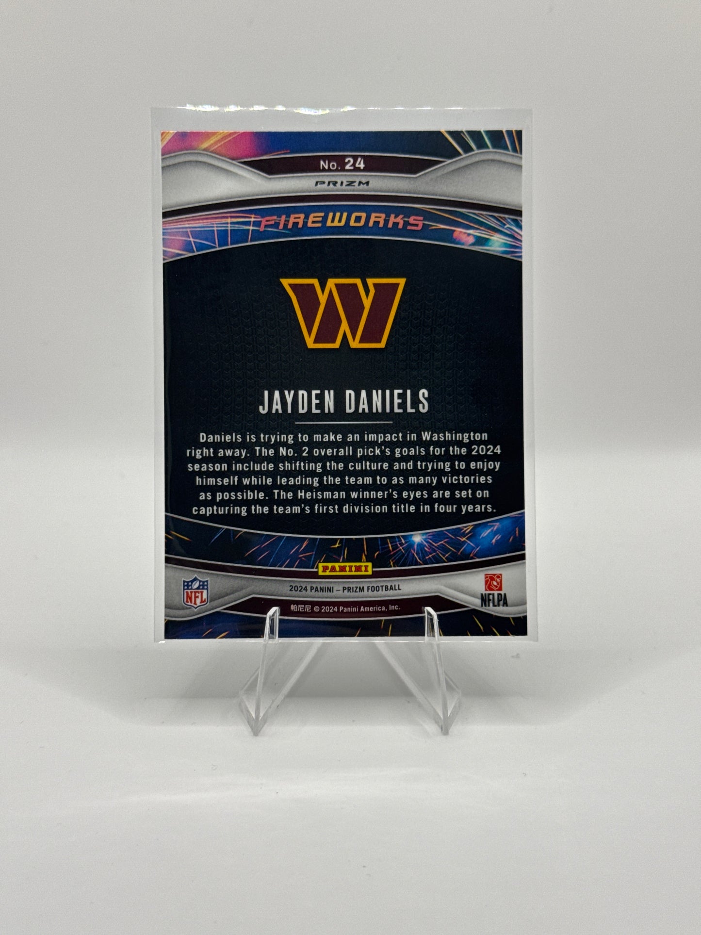 Jayden Daniels (Rookie) #24 Green Fireworks 2024 Prizm