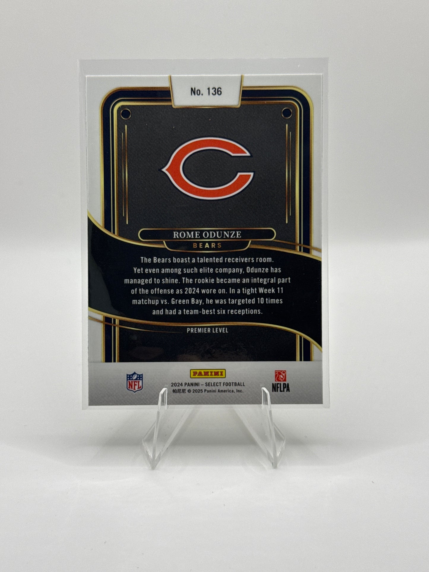 Rome Odunze (Rookie) #136 Premier Level 2024 Panini - Select Football