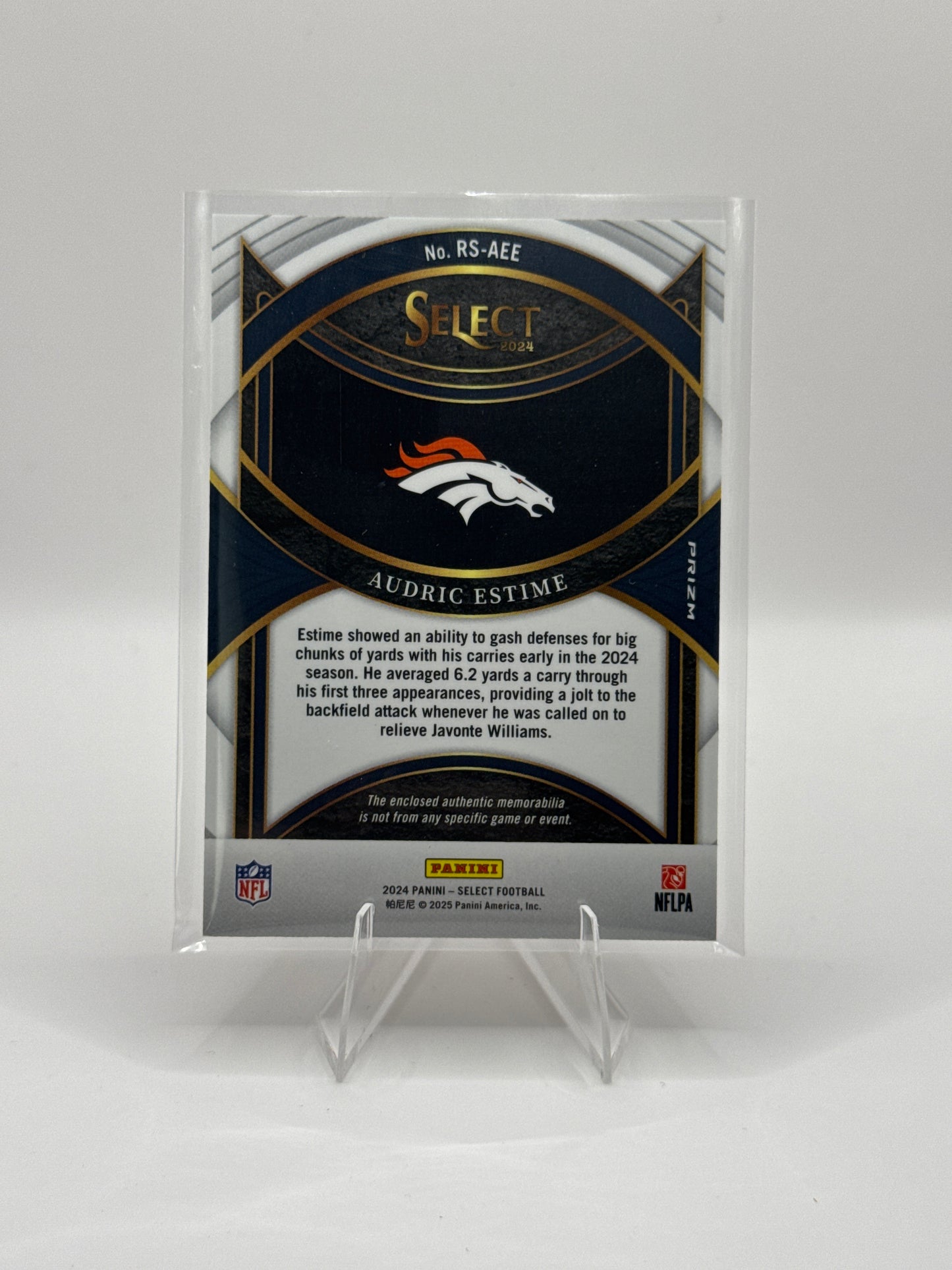 Audric Estime (Rookie) #RS-AEE Red Prizm Rookie Swatches