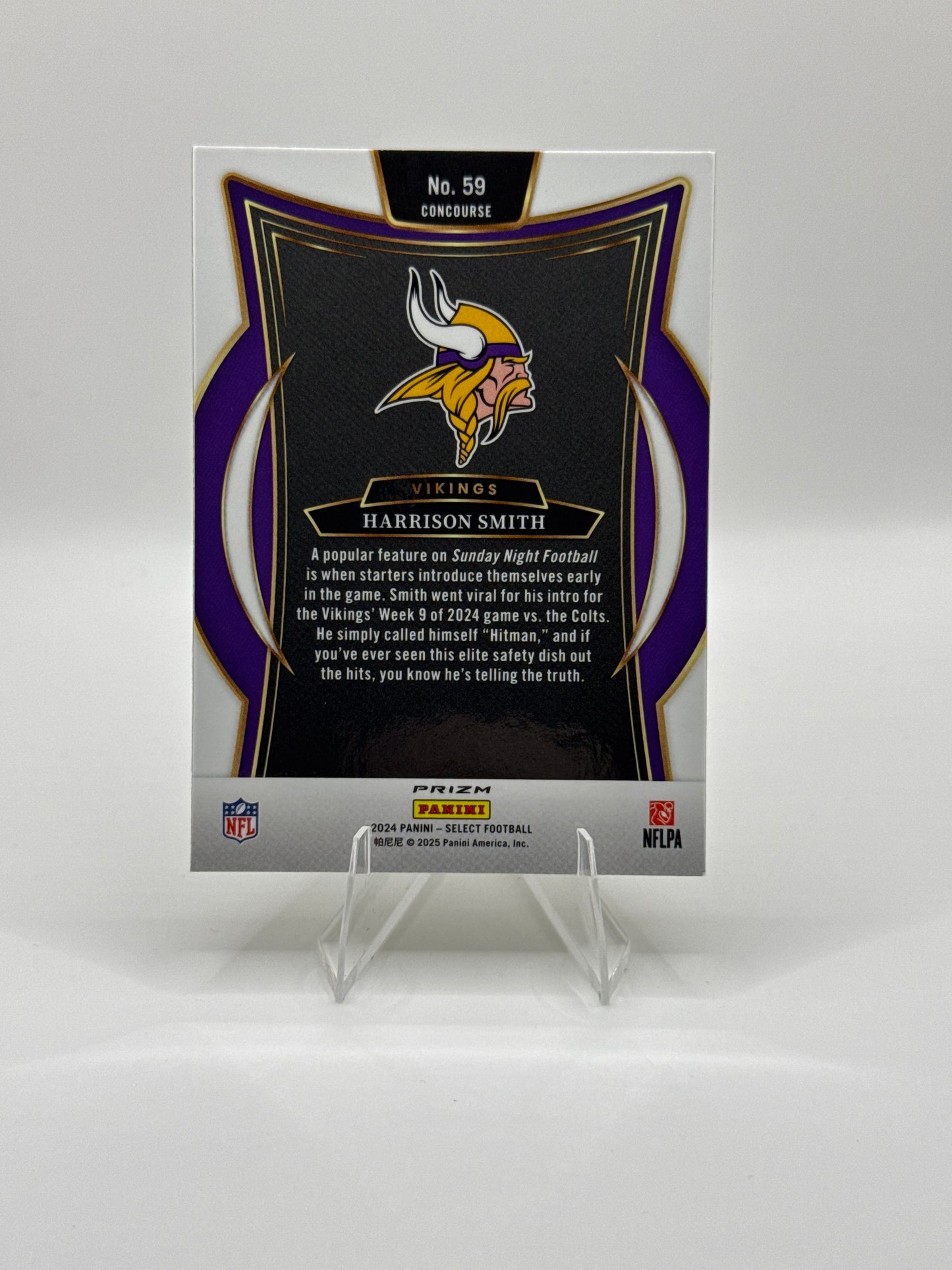 Harrison Smith #59 Green Yellow Prizm Shock Concourse Level 2024 Panini - Select Football