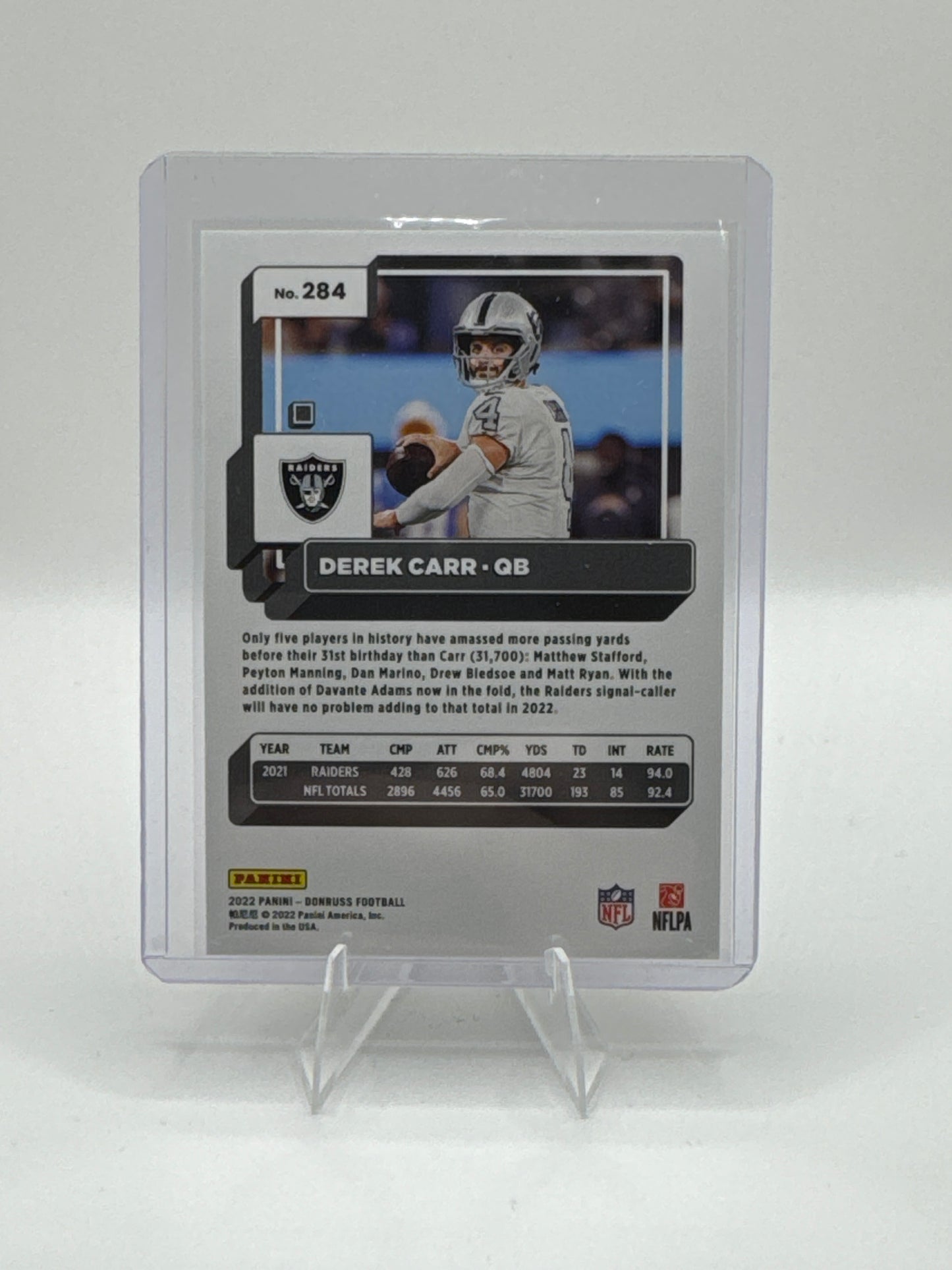 Derek Dallas Carr #284 Full Name Variation