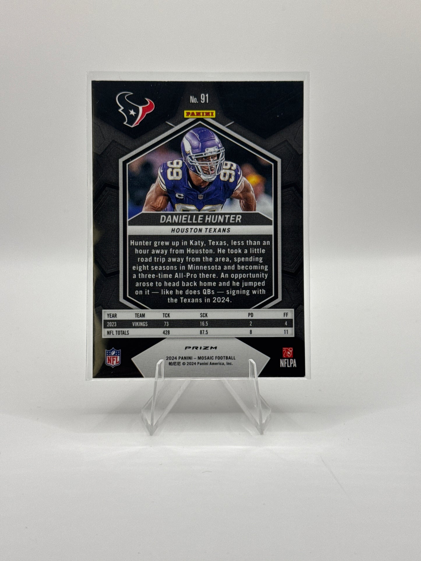 Danielle Hunter #91 Silver Mosaic 2024 Panini - Mosaic Football