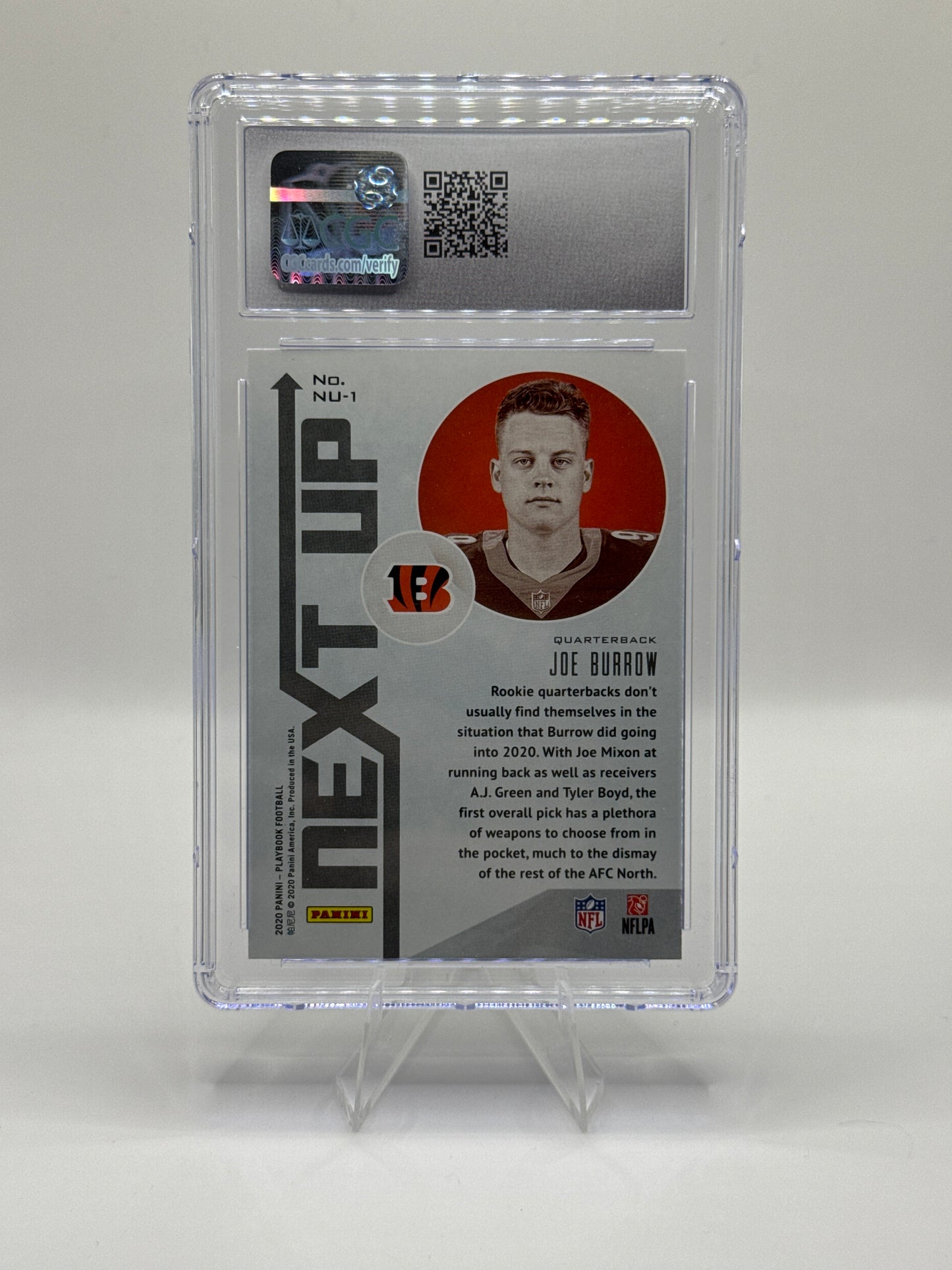Joe Burrow (Rookie) #NU-1 Next Up CGC Gem Mint 10