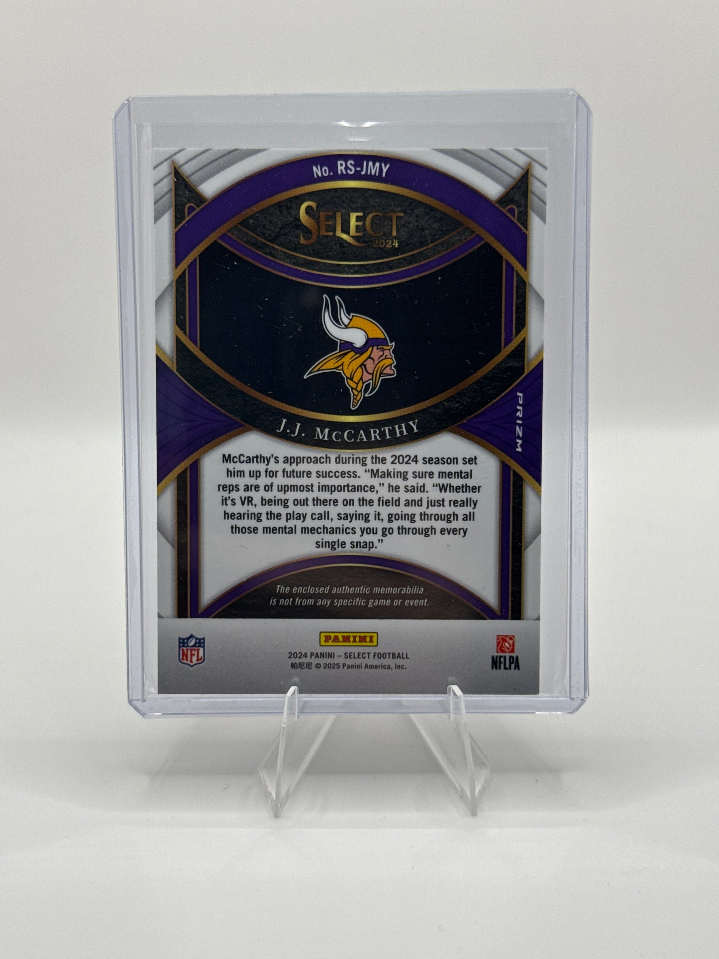 J.J. McCarthy Rookie Swatches #RS-JMY