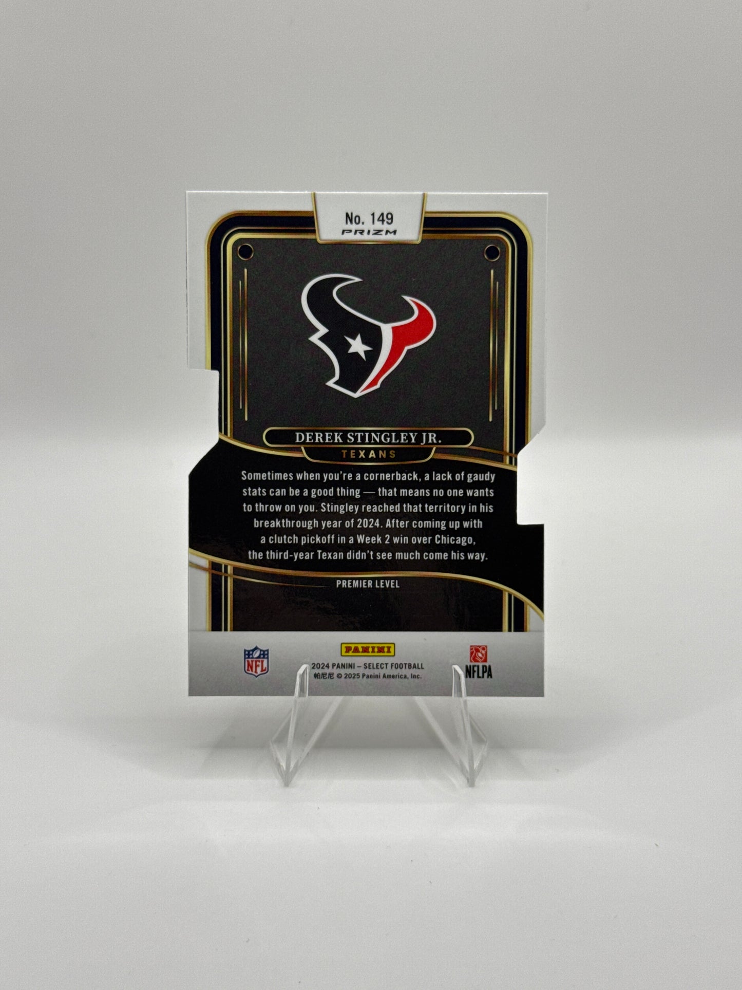 Derek Stingley Jr. #149 Silver Die-Cut Premier Level 2024 Panini - Select Football